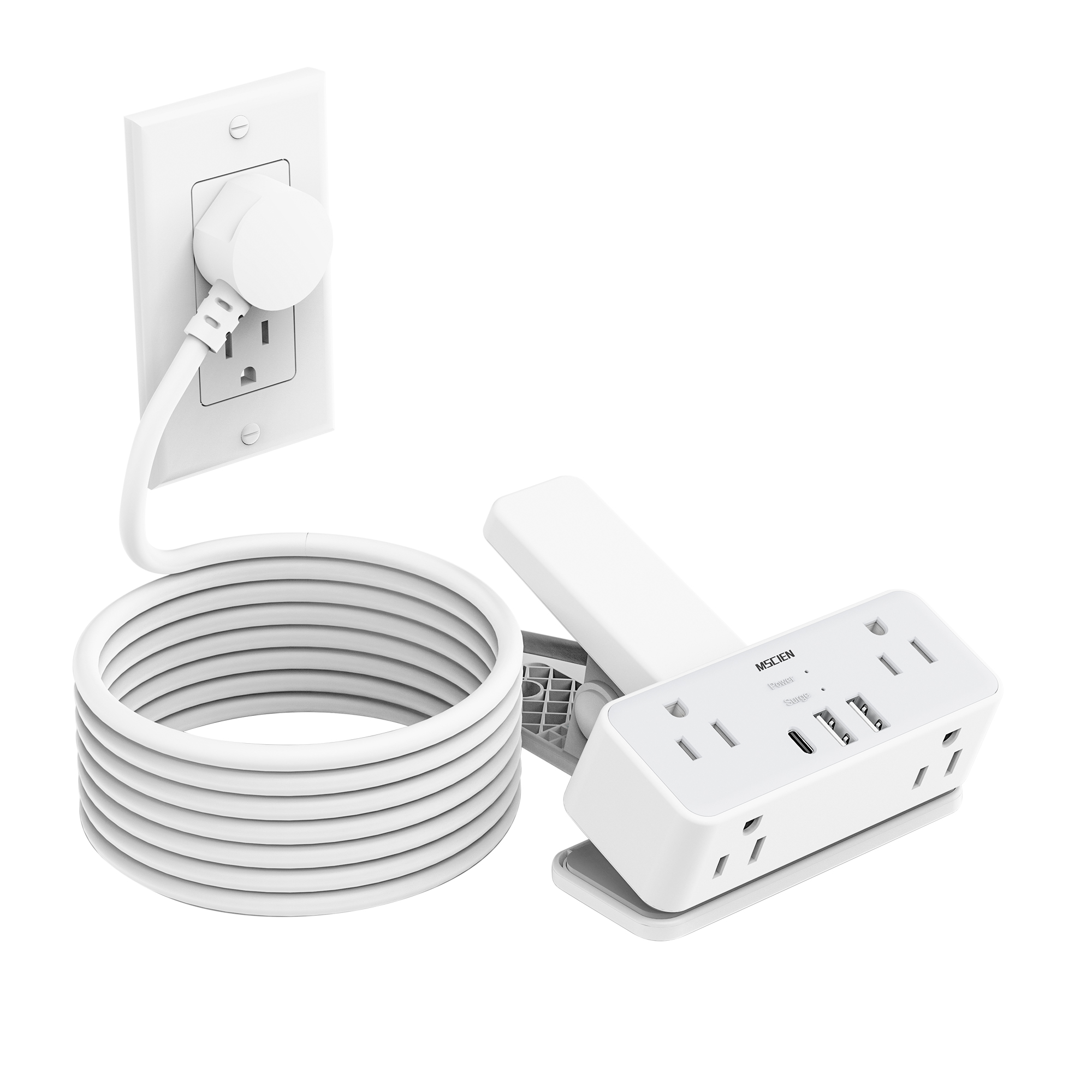 Power Strip Flat - MSCIEN Power Strip Surge Protector with