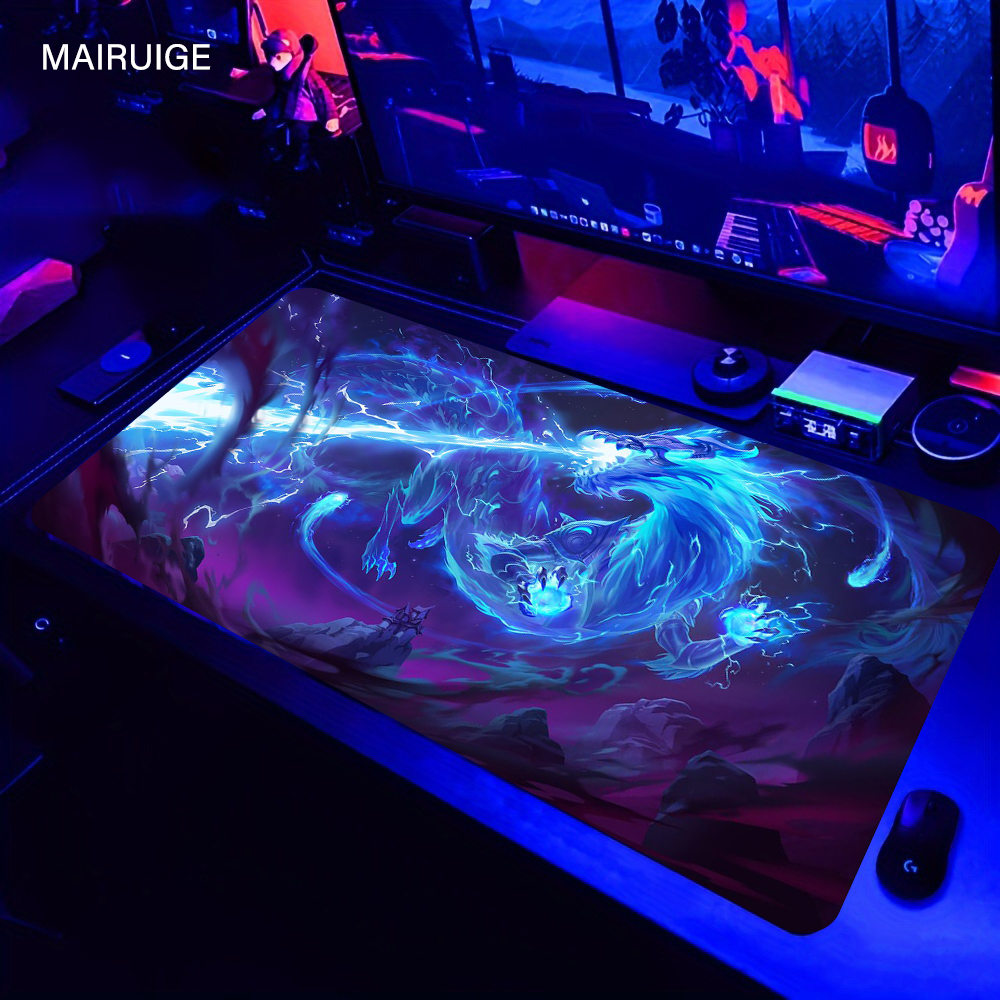 Desk Setup Rug - Blue Dragon Mouse Pad Speed Mouse