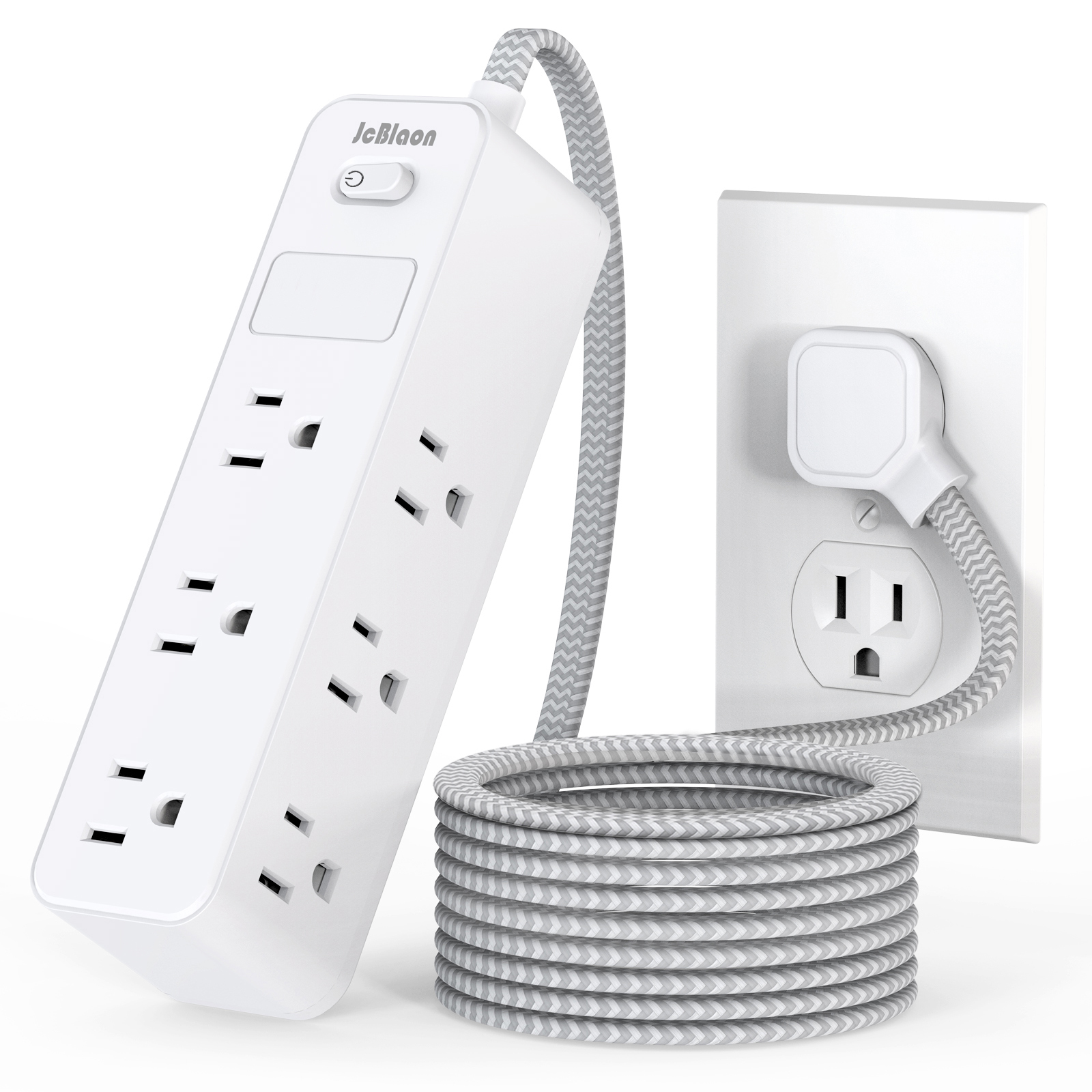 Power Strip Flat - 9-in-1 Surge Protector Power Strip with