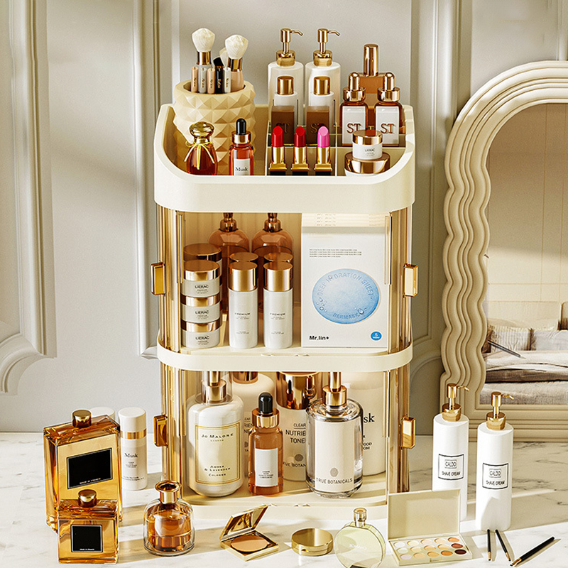 Desk Setup Productivity - Cosmetics Storage Box Large Capacity Dressing