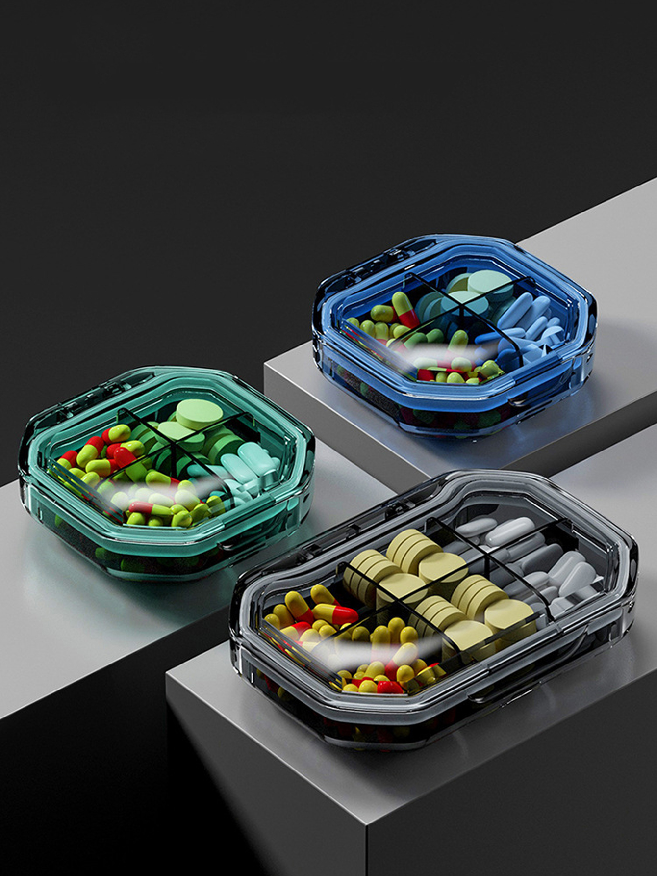 Cable Box Organizer - 4/6 Grids Travel Portable Mini Medicine