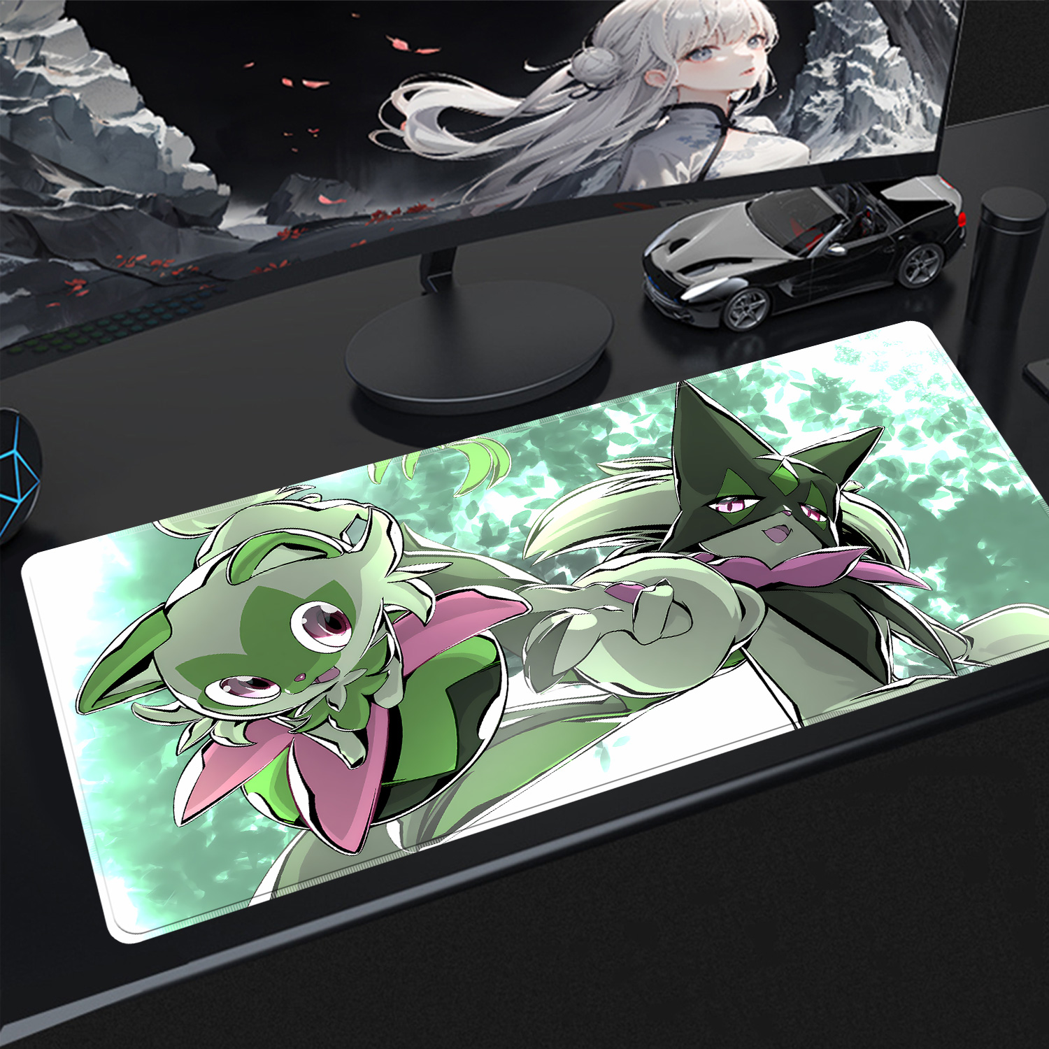 Desk Setup Mat - Kawaii Pokemon Meowscarada Gaming Desk Mouse
