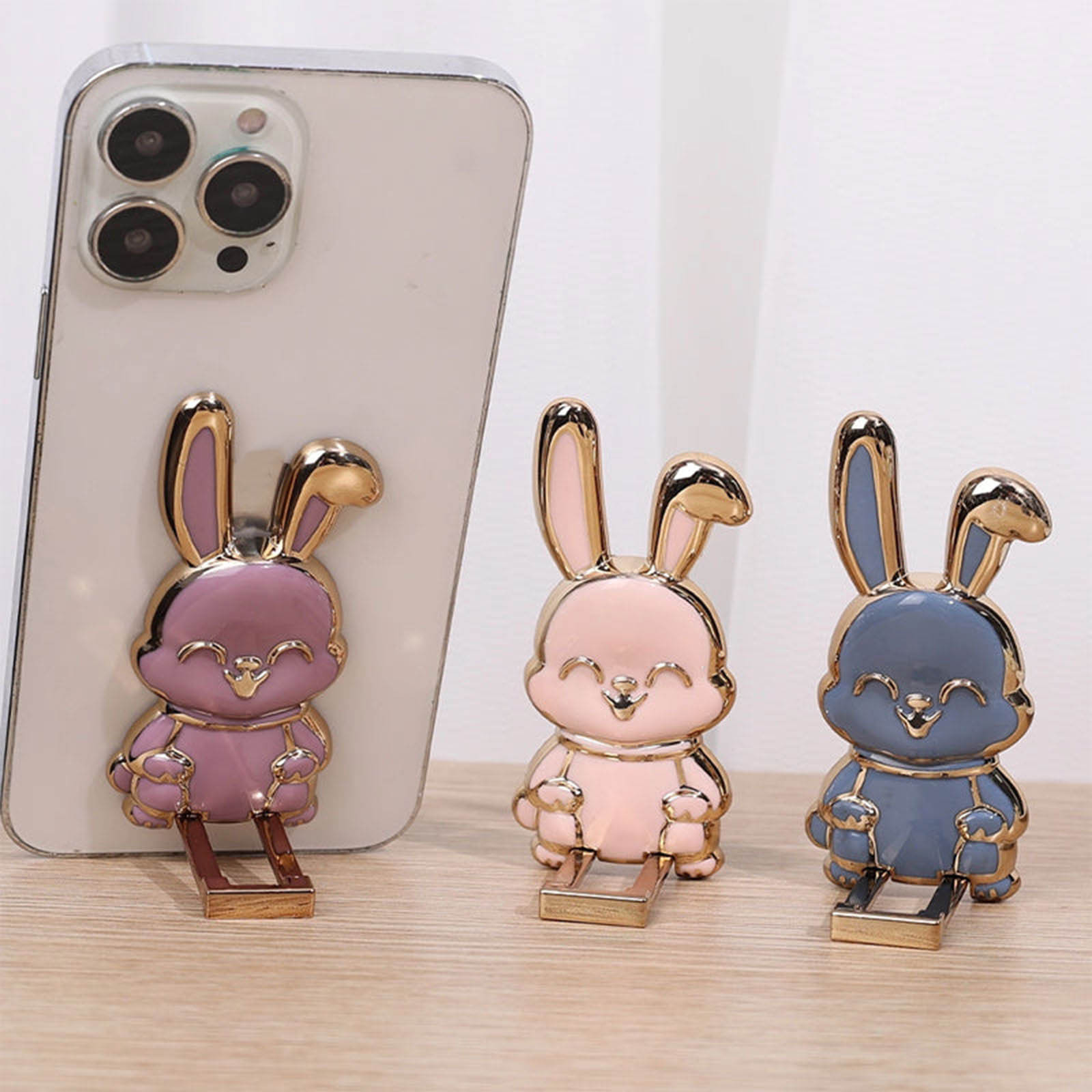 Desk Setup Home Office - ‌Foldable Bunny Phone Stand Universal Portable