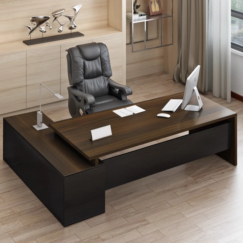 Desk Room Setup - Office Desk Executive Style Ergonomic Setup