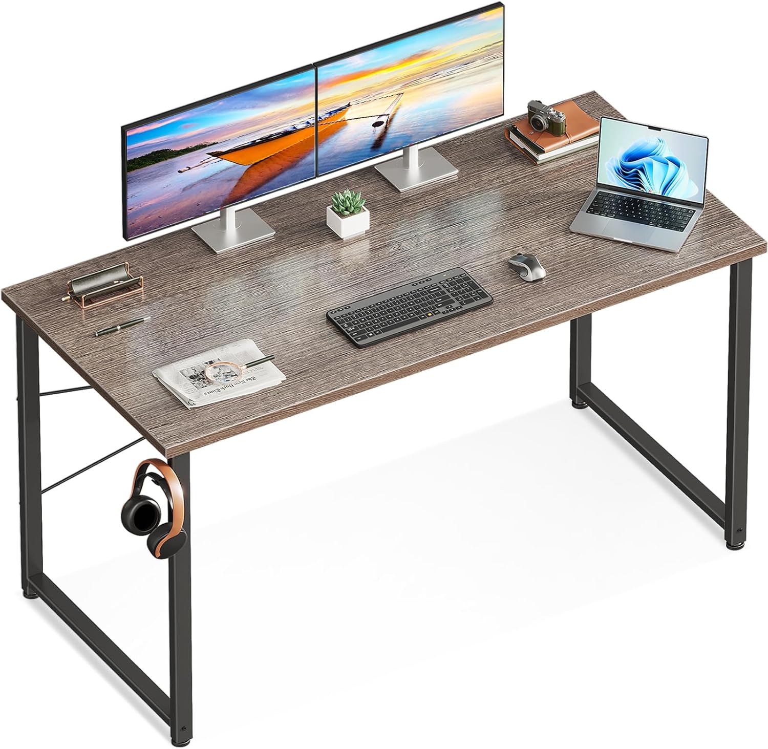 Desk Setup Oak - 48 Inch Compact Computer Desk for