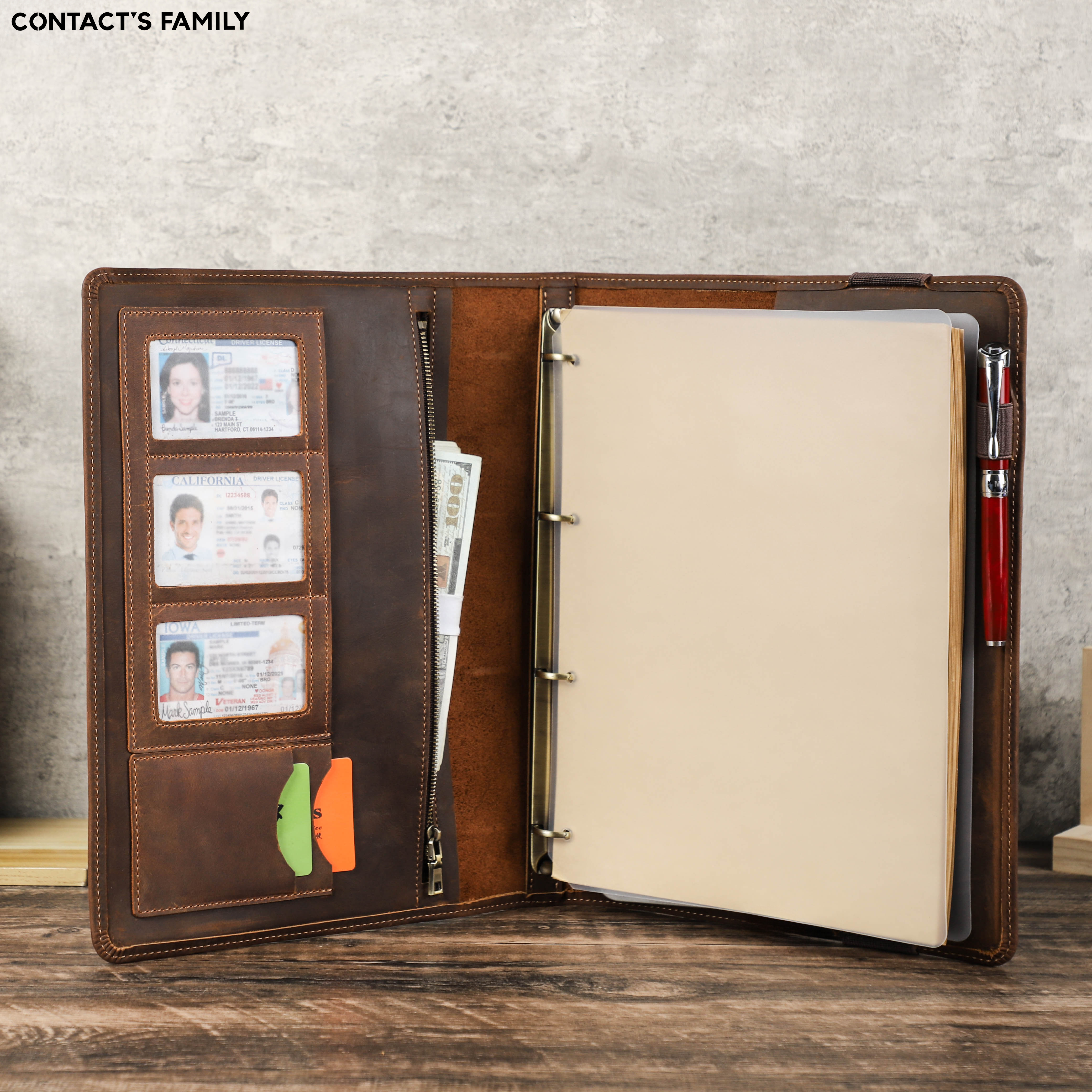 Ring Binder Box - Luxury Retro Business A4 Notebook Leather