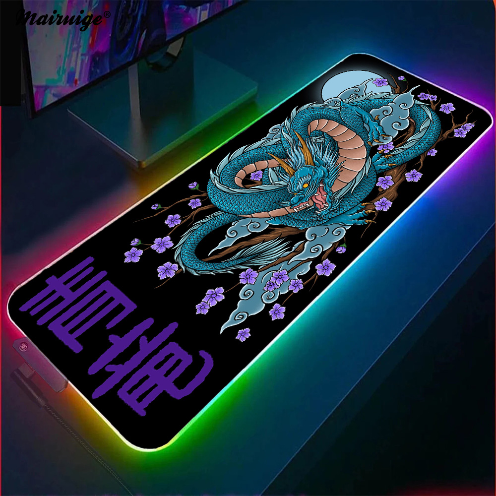 Black Dragon Mouse Pad 900x400 - Desk Setup Rug のレビューと価格