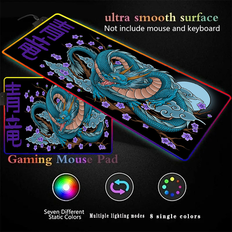 Black Dragon Mouse Pad 900x400 - Desk Setup Rug のレビューと価格