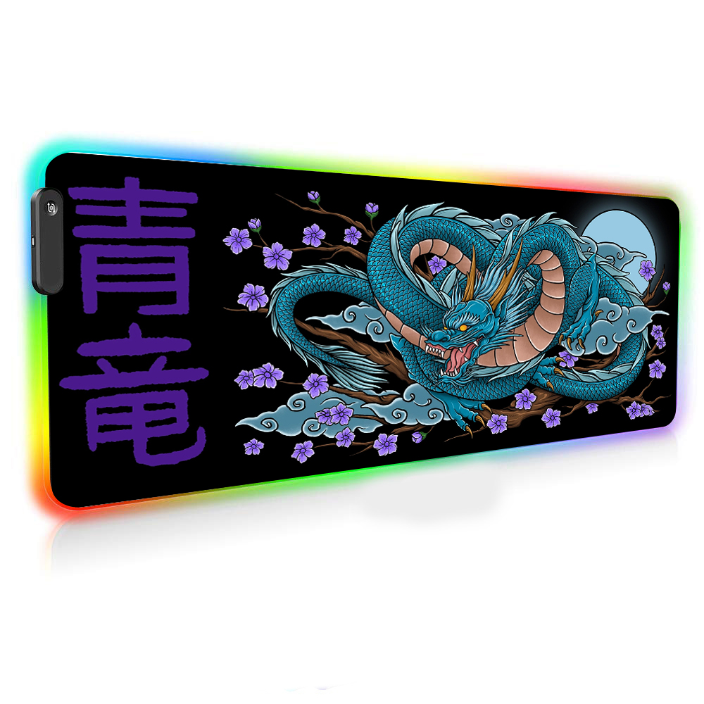 Black Dragon Mouse Pad 900x400 - Desk Setup Rug のレビューと価格