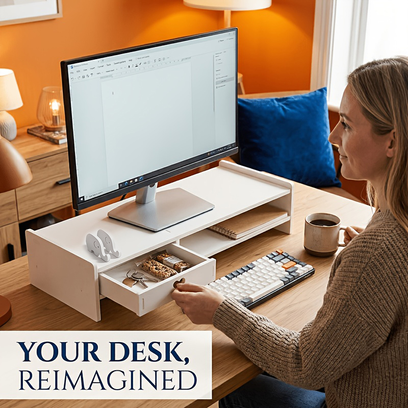 Minimalist White PVC Monitor S - Desk Setup Home Office のレビューと価格