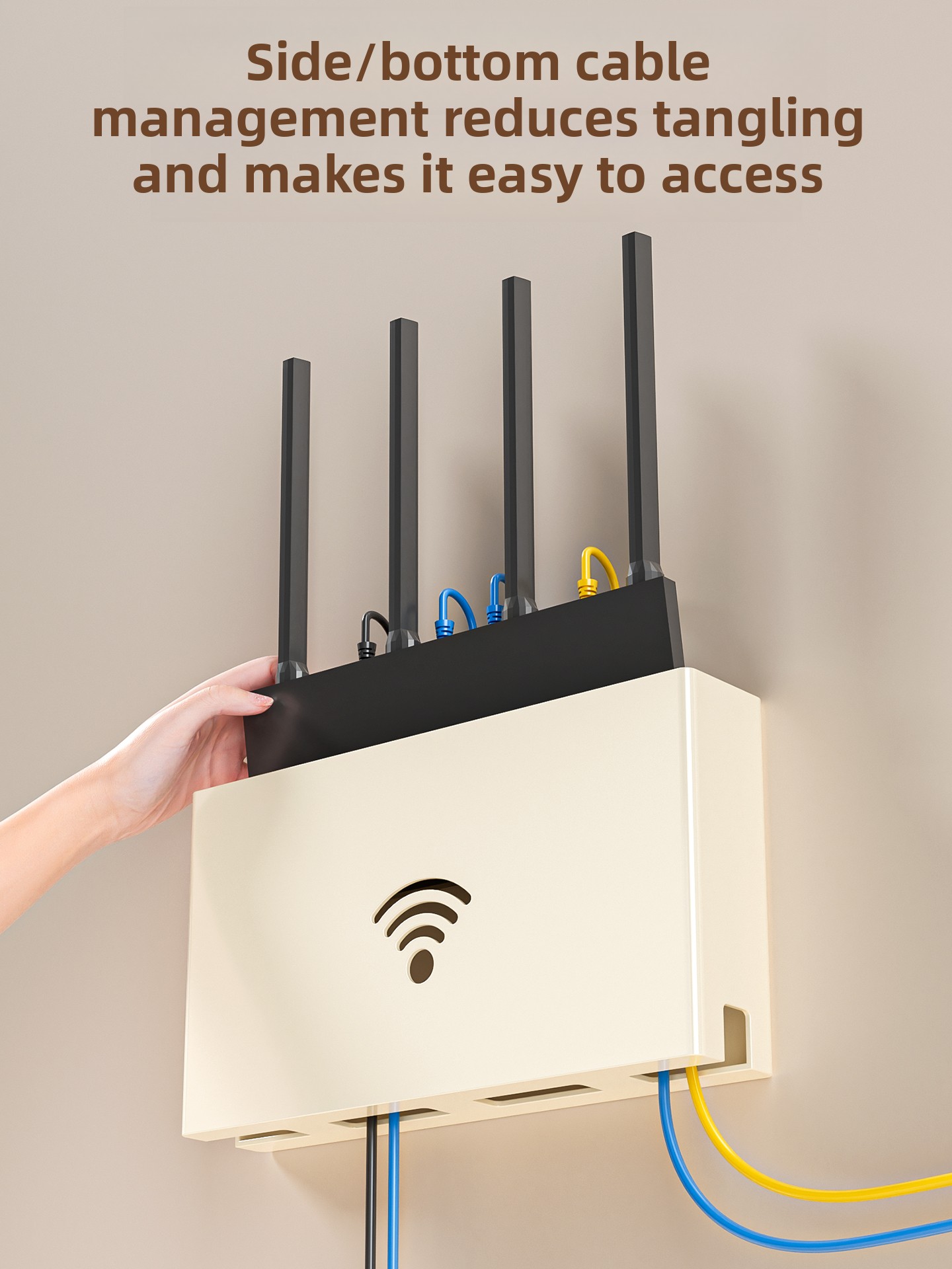 Wall-Mounted Router Storage Bo - Cable Box Organizer のレビューと価格