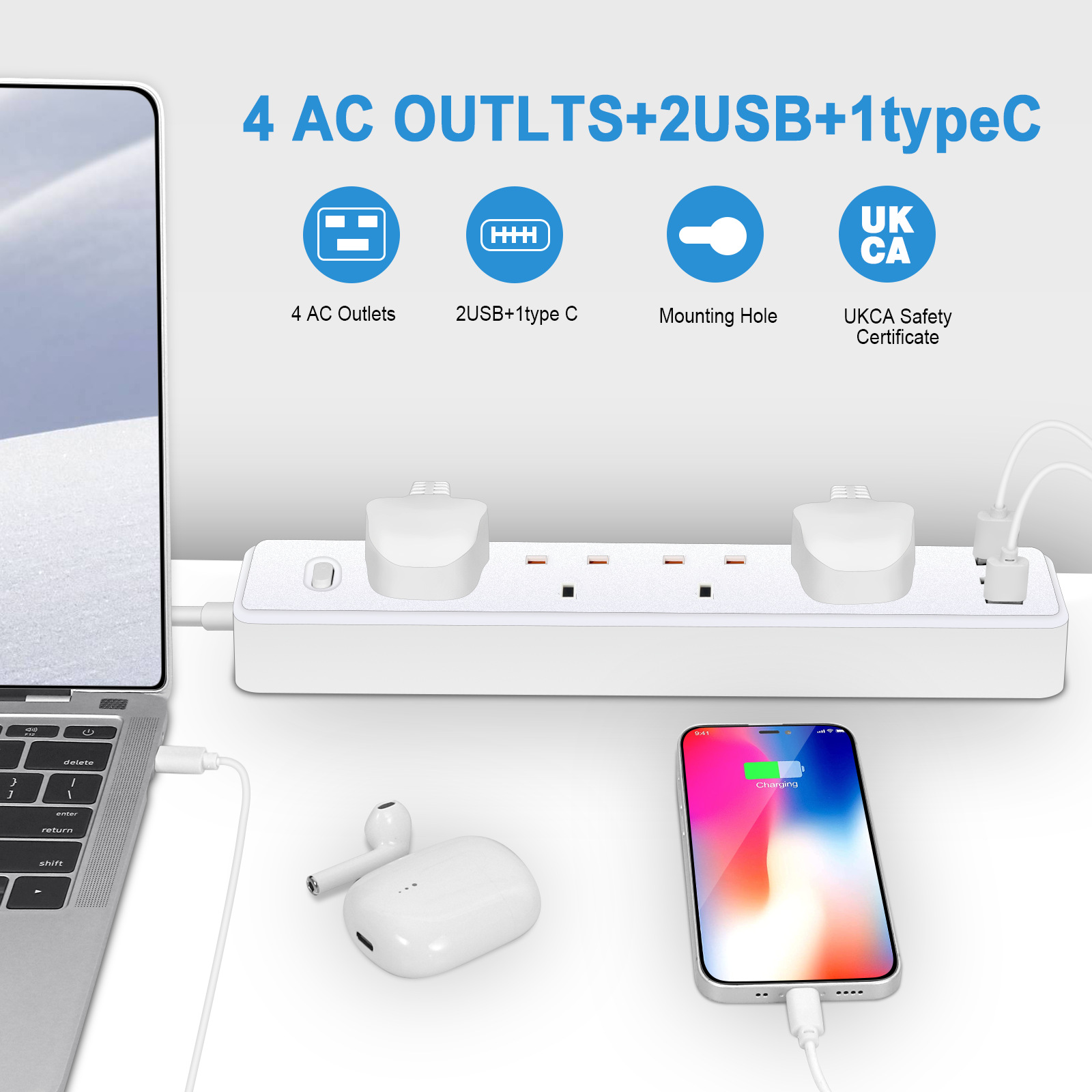 Power Strip Electric Socket UK - Power Strip Flat のレビューと価格