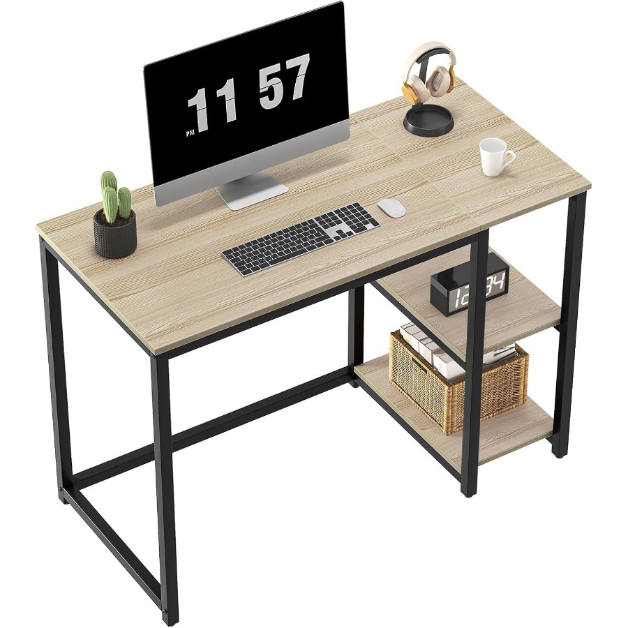 40'' Oak Computer Desk with Sh - Desk Setup Oak のレビューと価格