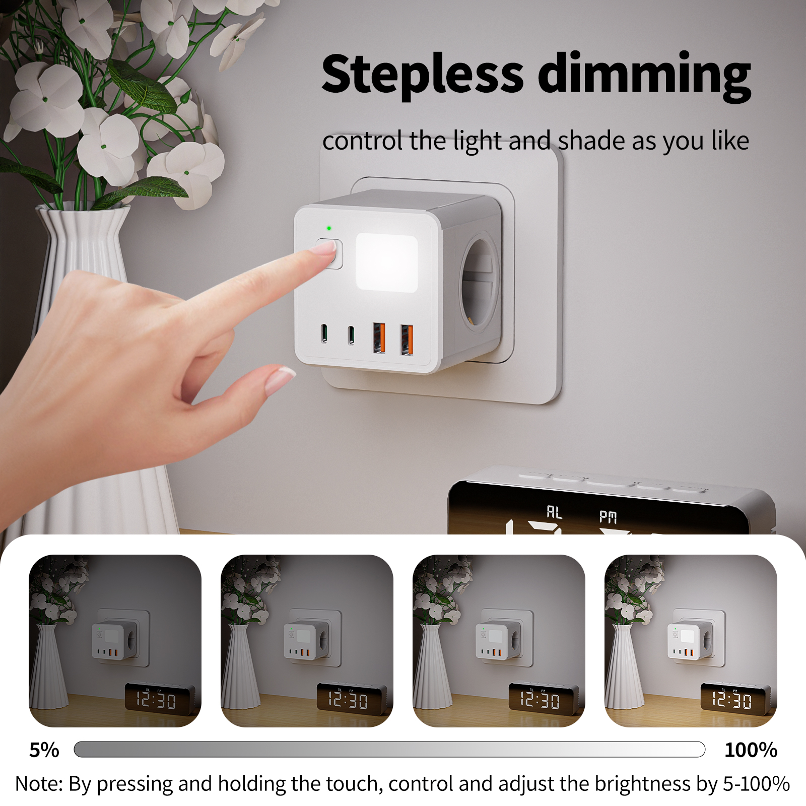 1 EU power strip, 3 AC sockets - Power Strip Flat のレビューと価格