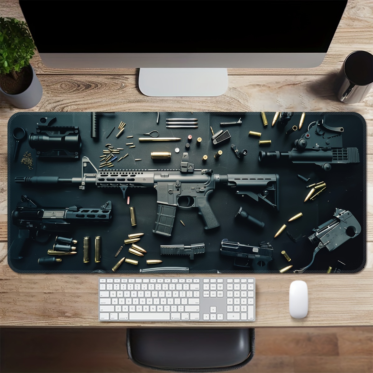 Gun Desk Mat Large Gaming Mous - Desk Setup Rug のレビューと価格