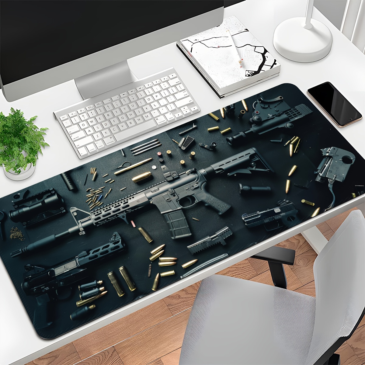 Gun Desk Mat Large Gaming Mous - Desk Setup Rug のレビューと価格