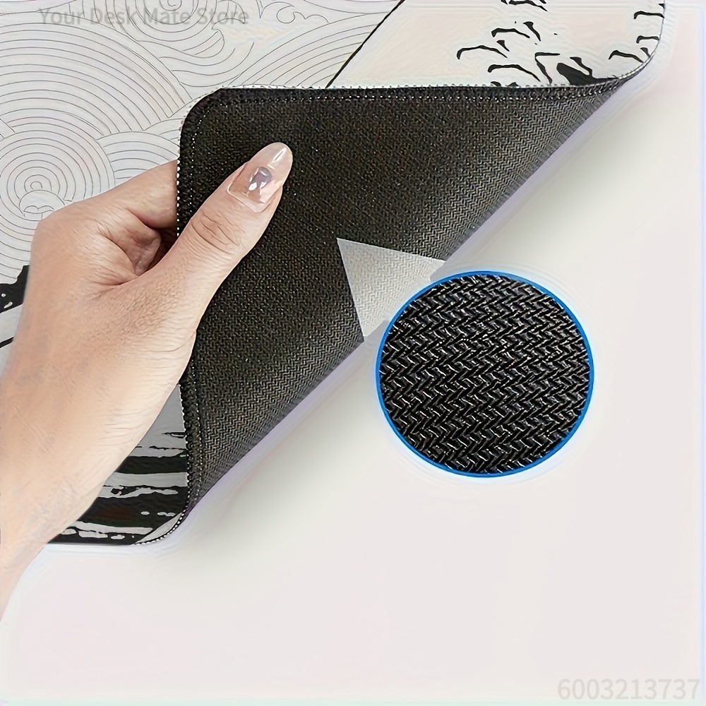 Black White Wave Art XXL Desk  - Desk Setup With Laptop のレビューと価格