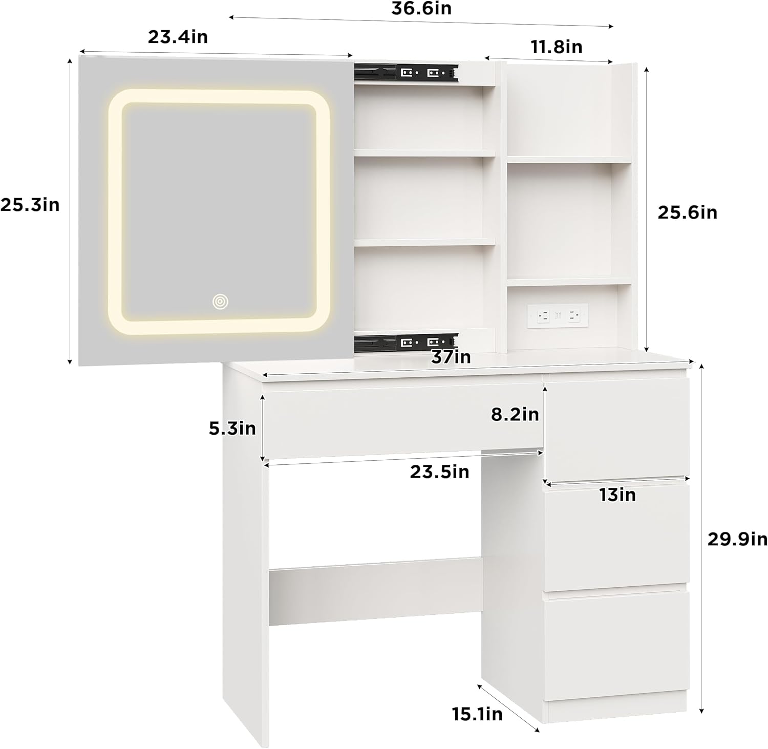 Make Up Vanity Desk with Charg - Desk Setup Charging Station のレビューと価格