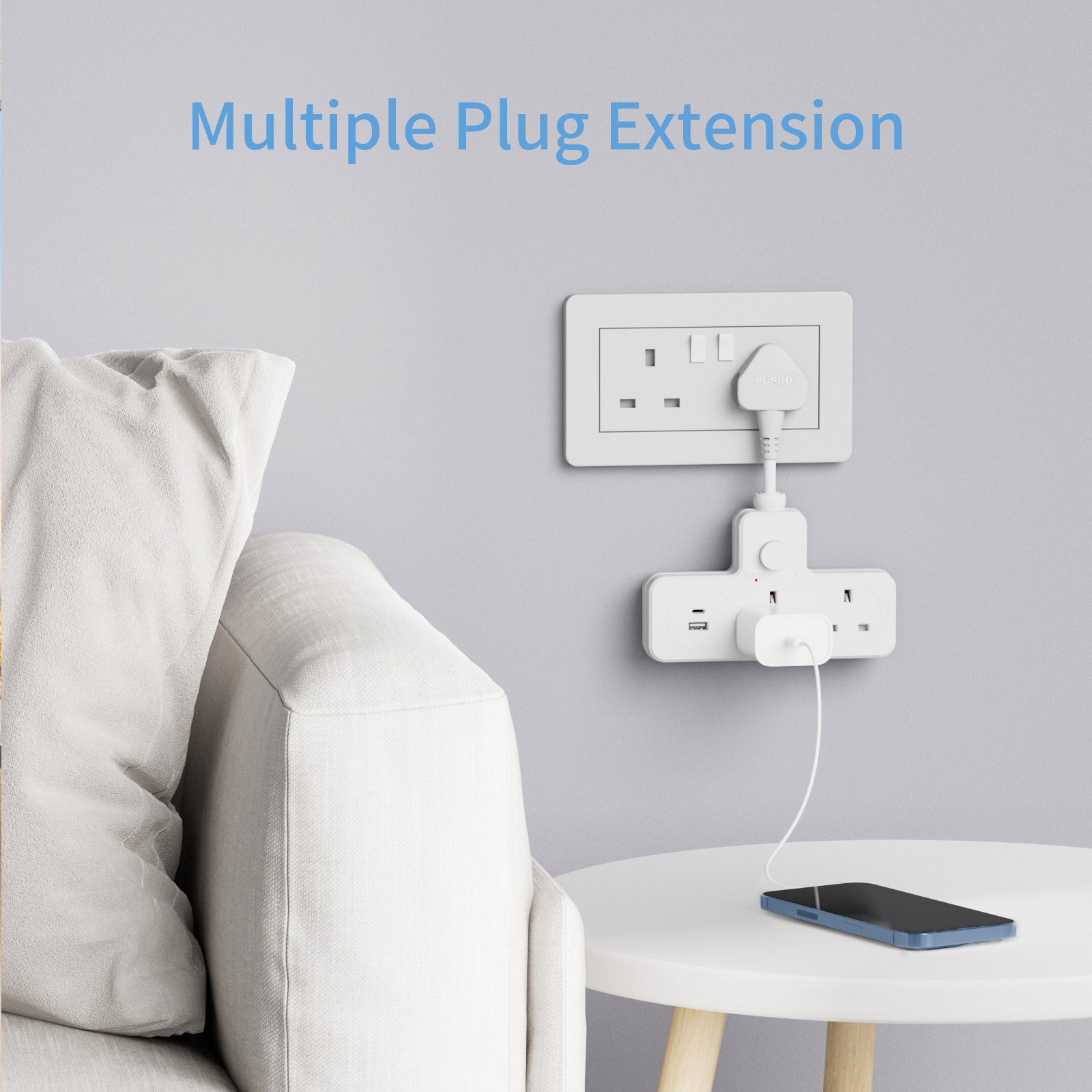 UK Power Plug Wall Outlet 13A  - Power Strip Flat のレビューと価格