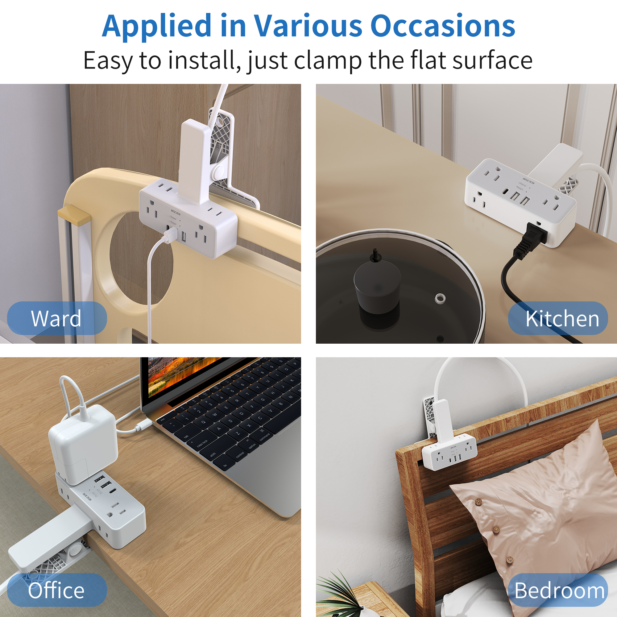 MSCIEN Power Strip Surge Prote - Power Strip Flat のレビューと価格