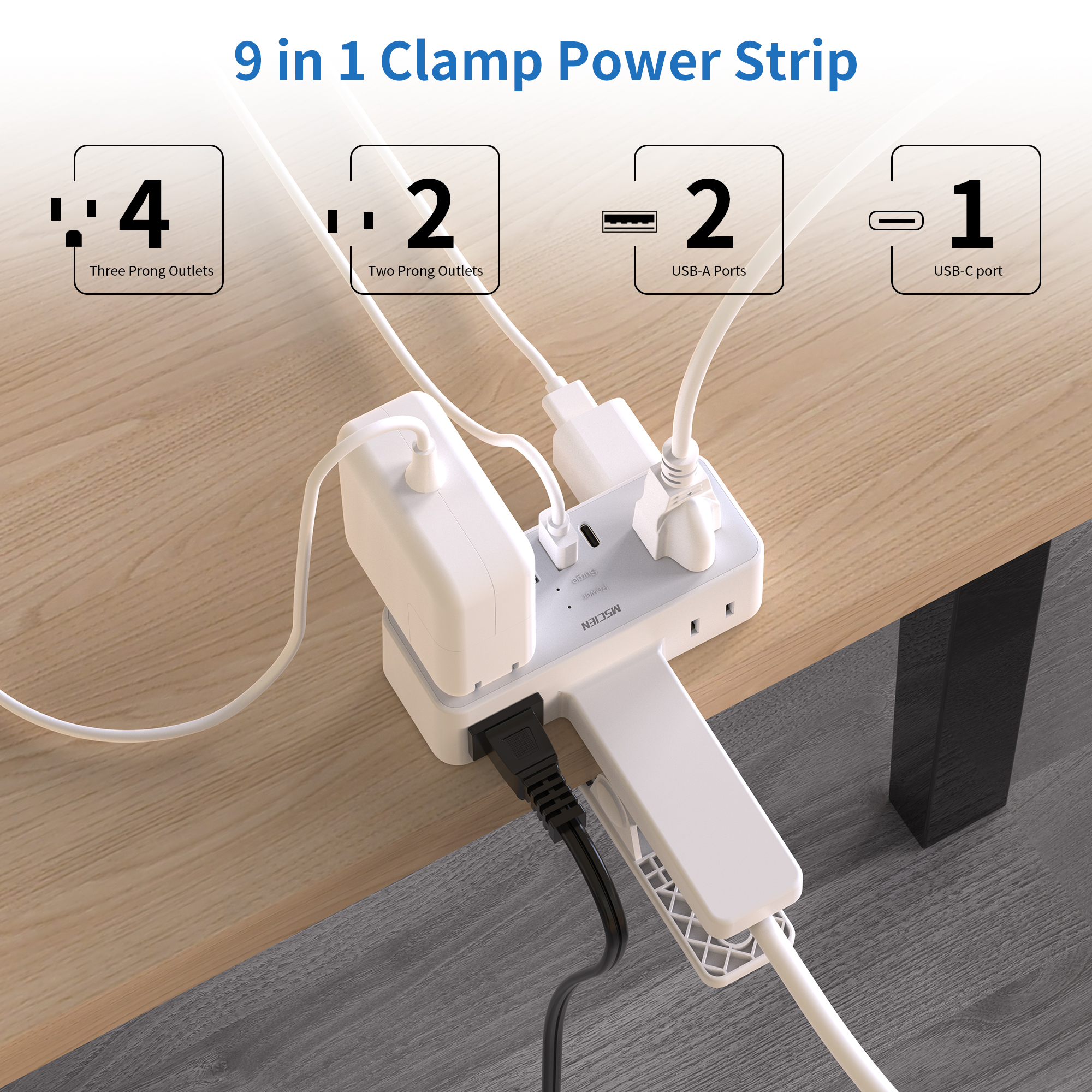 MSCIEN Power Strip Surge Prote - Power Strip Flat のレビューと価格