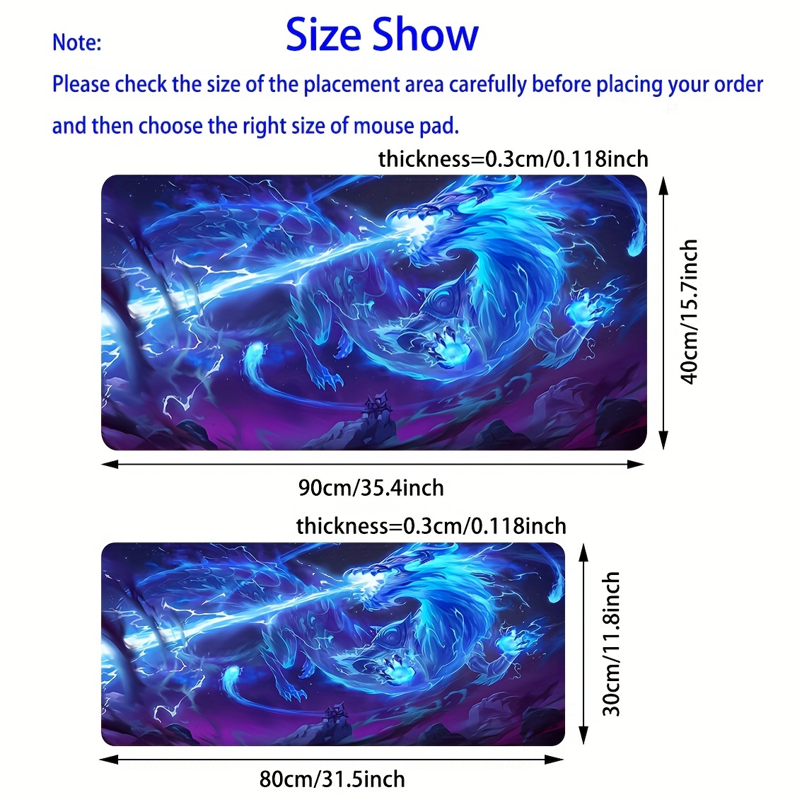 Blue Dragon Mouse Pad Speed Mo - Desk Setup Rug のレビューと価格