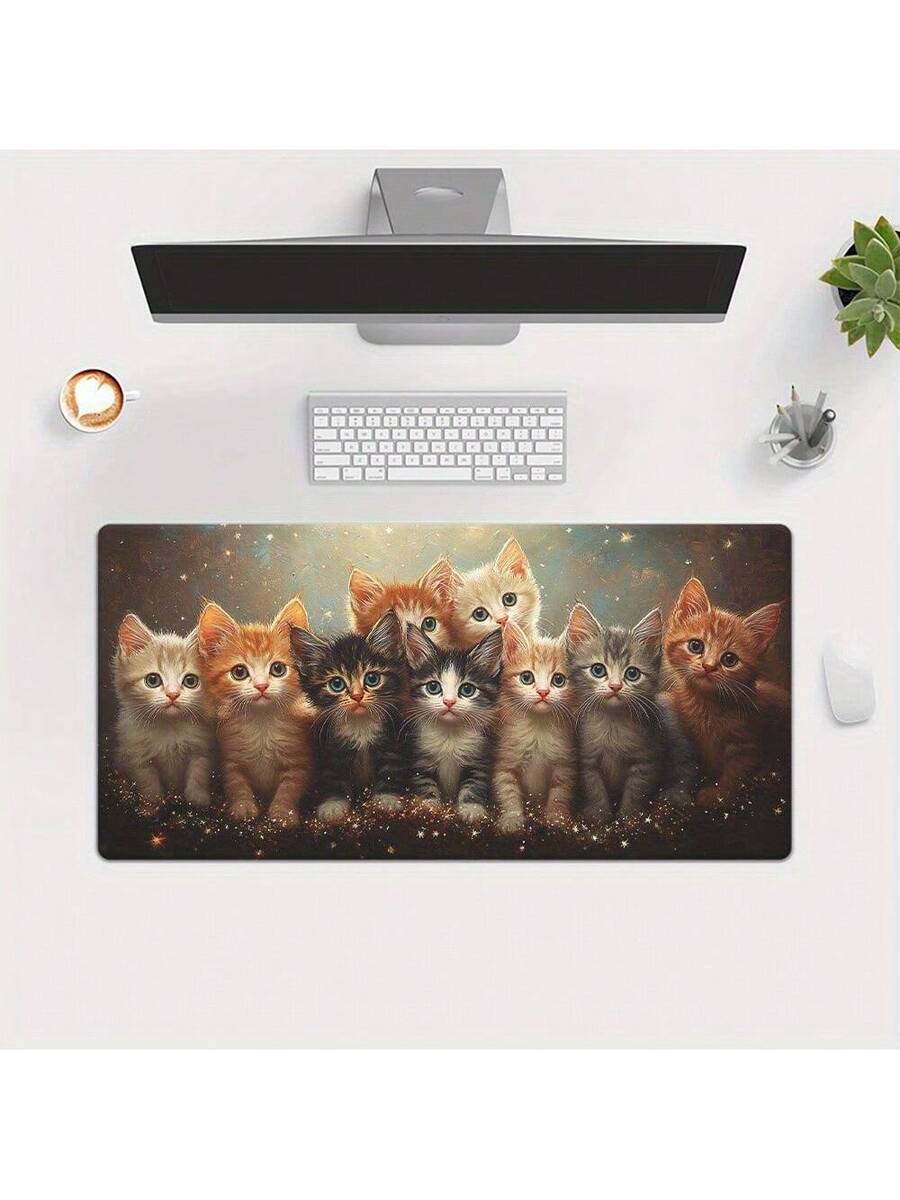 Cute Kitten Gaming Mouse Pad D - Desk Setup With Laptop のレビューと価格