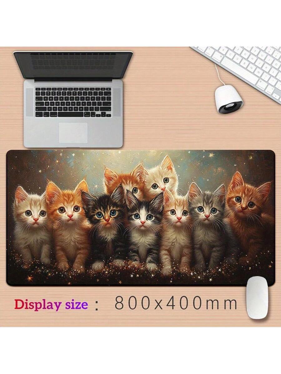 Cute Kitten Gaming Mouse Pad D - Desk Setup With Laptop のレビューと価格