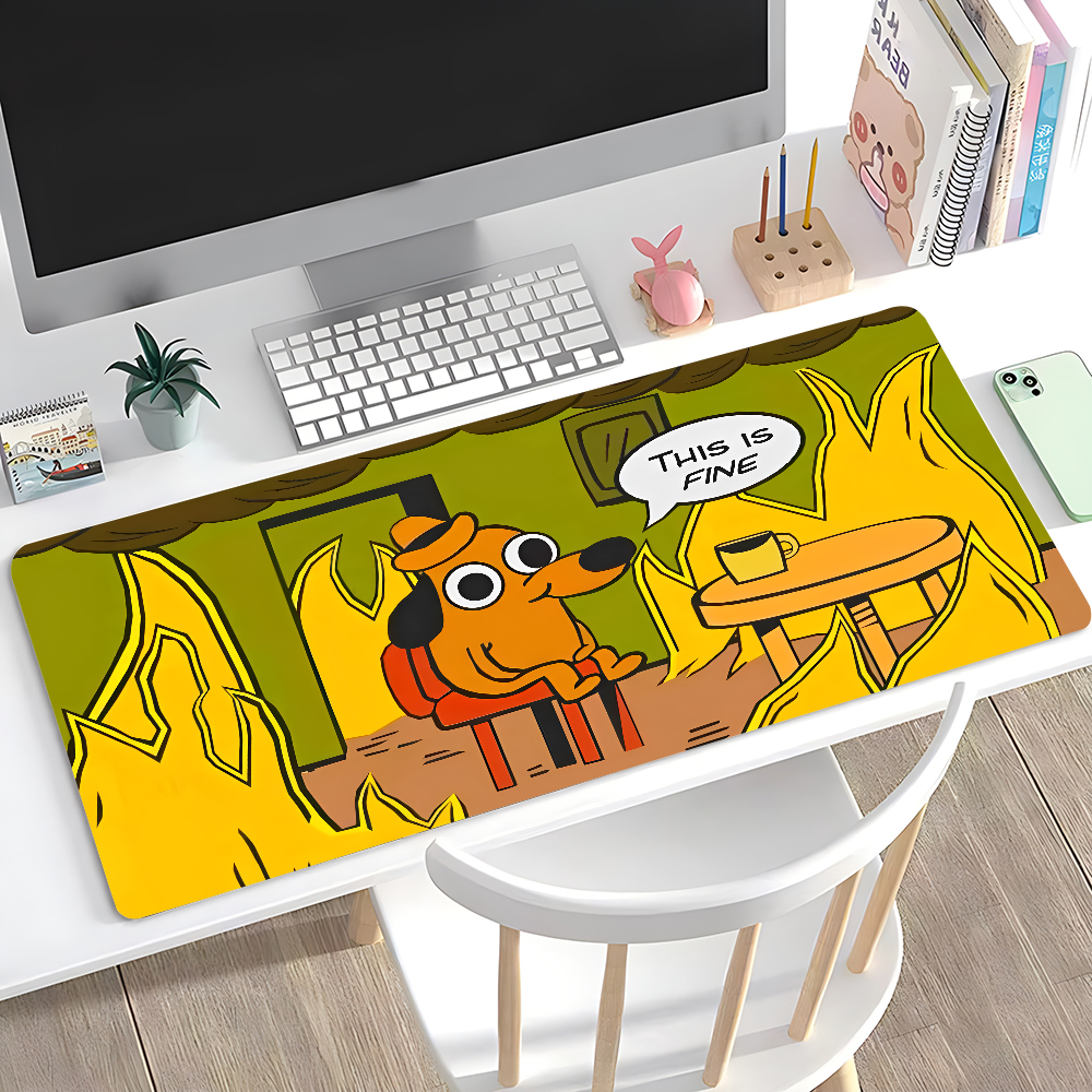 This Is Fine Dog Dachshund Mou - Desk Setup Mat のレビューと価格
