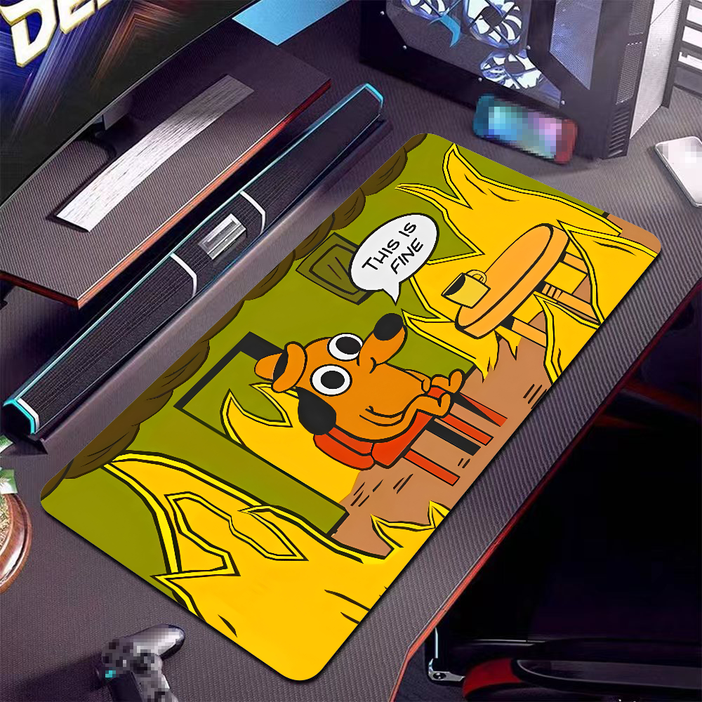 This Is Fine Dog Dachshund Mou - Desk Setup Mat のレビューと価格