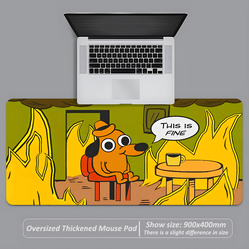 This Is Fine Dog Dachshund Mou - Desk Setup Mat のレビューと価格