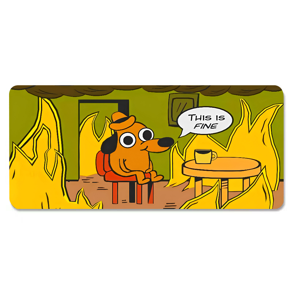 This Is Fine Dog Dachshund Mou - Desk Setup Mat のレビューと価格