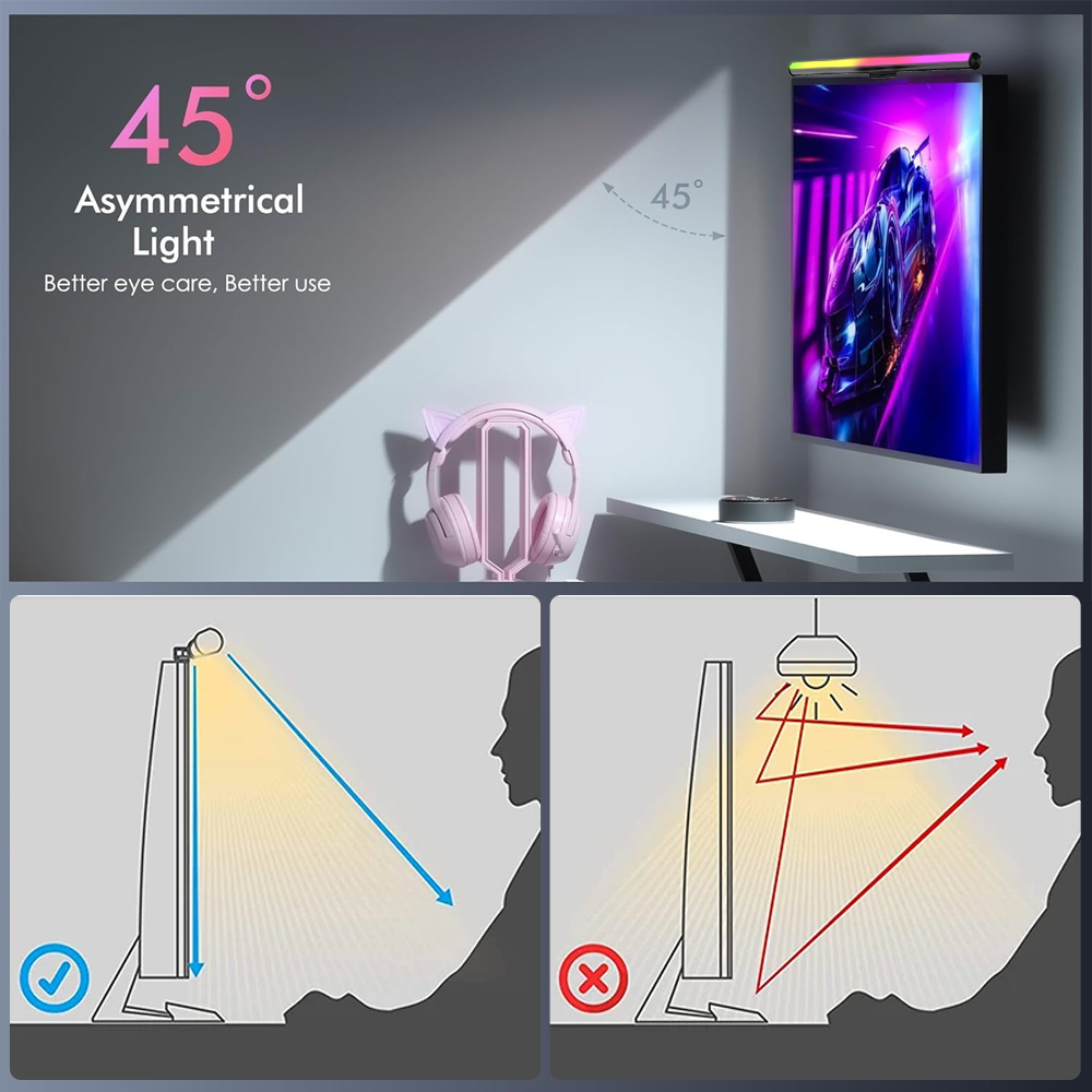 Screen Hanging Lamp Monitor Li - Desk Setup Black のレビューと価格