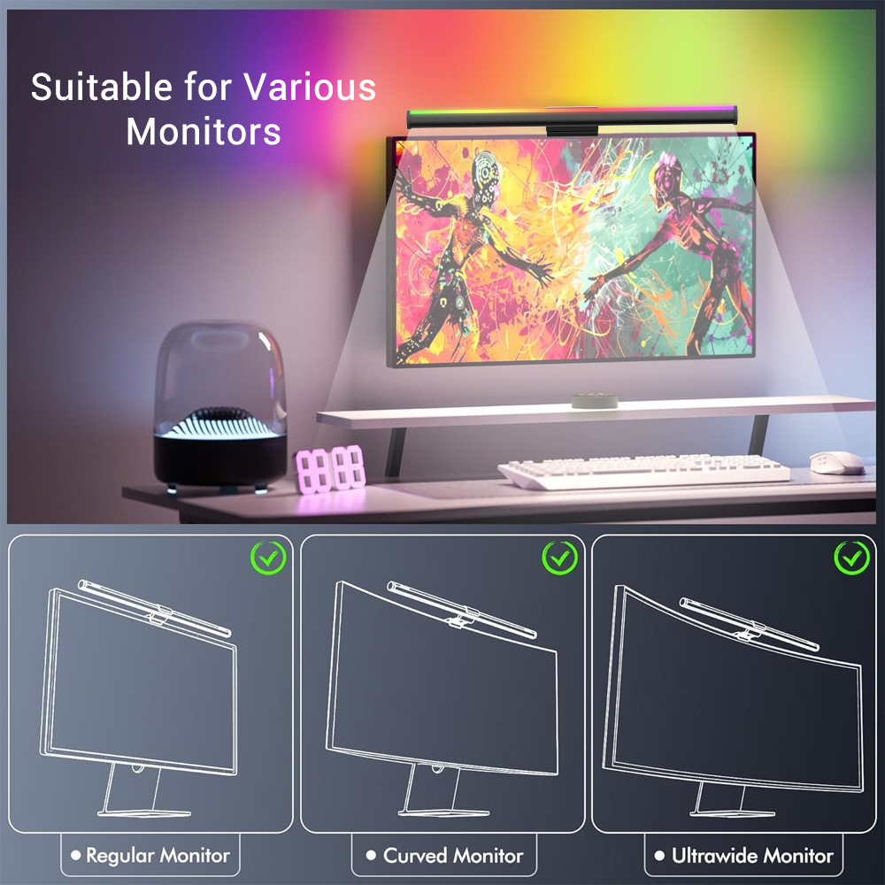 Screen Hanging Lamp Monitor Li - Desk Setup Black のレビューと価格