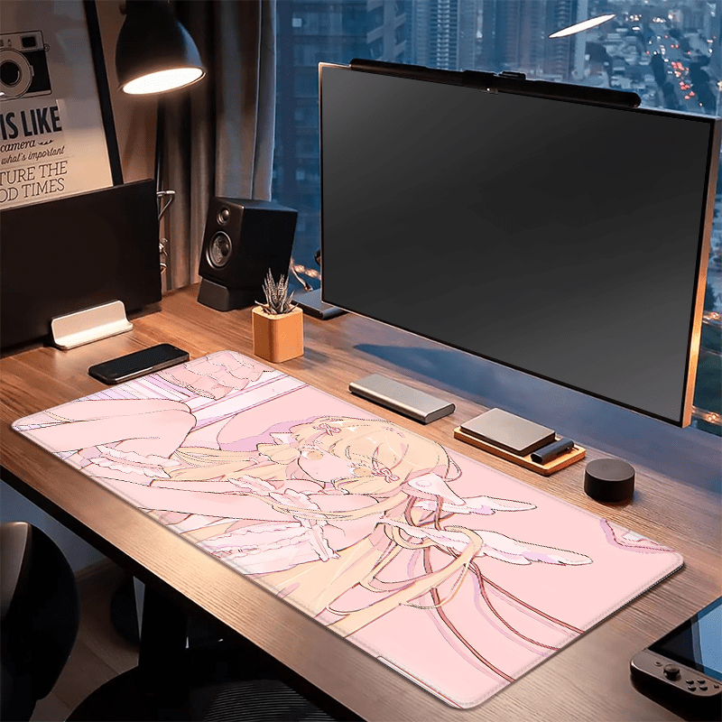 Kawaii Cute Angel Girl Mouse P - Desk Setup Rug のレビューと価格
