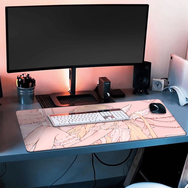 Kawaii Cute Angel Girl Mouse P - Desk Setup Rug のレビューと価格