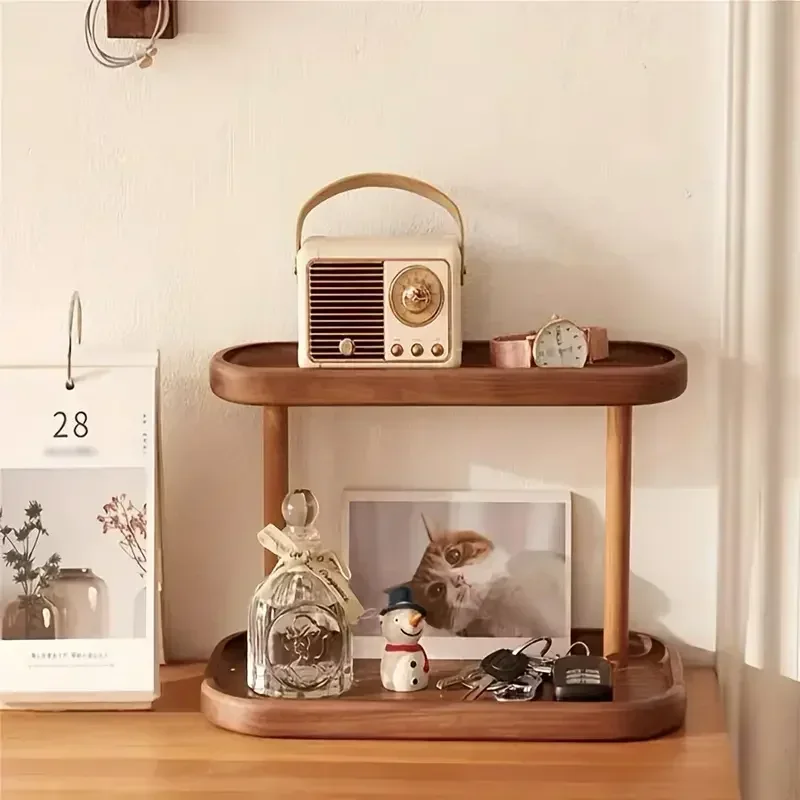 Hot Wooden Storage Shelf 2-Tie - Desk Setup Productivity のレビューと価格