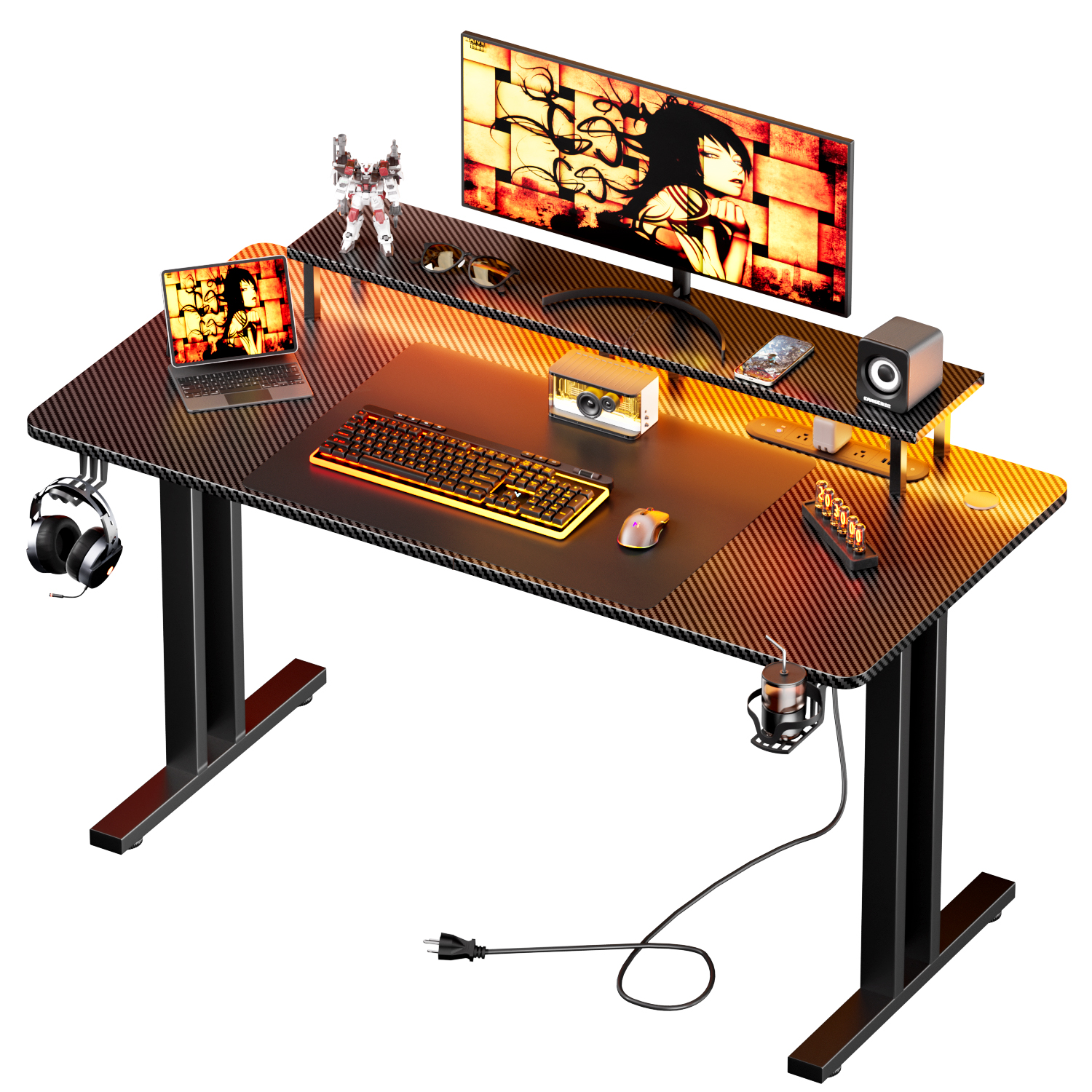 Gaming Desk with LED Lights &  - Desk Setup Home Office のレビューと価格