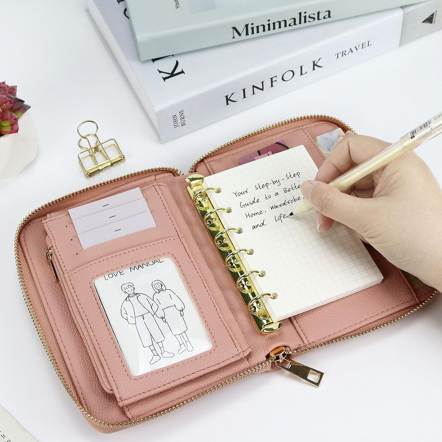 A7 Leather Budget Binder Cash  - Ring Binder Box のレビューと価格