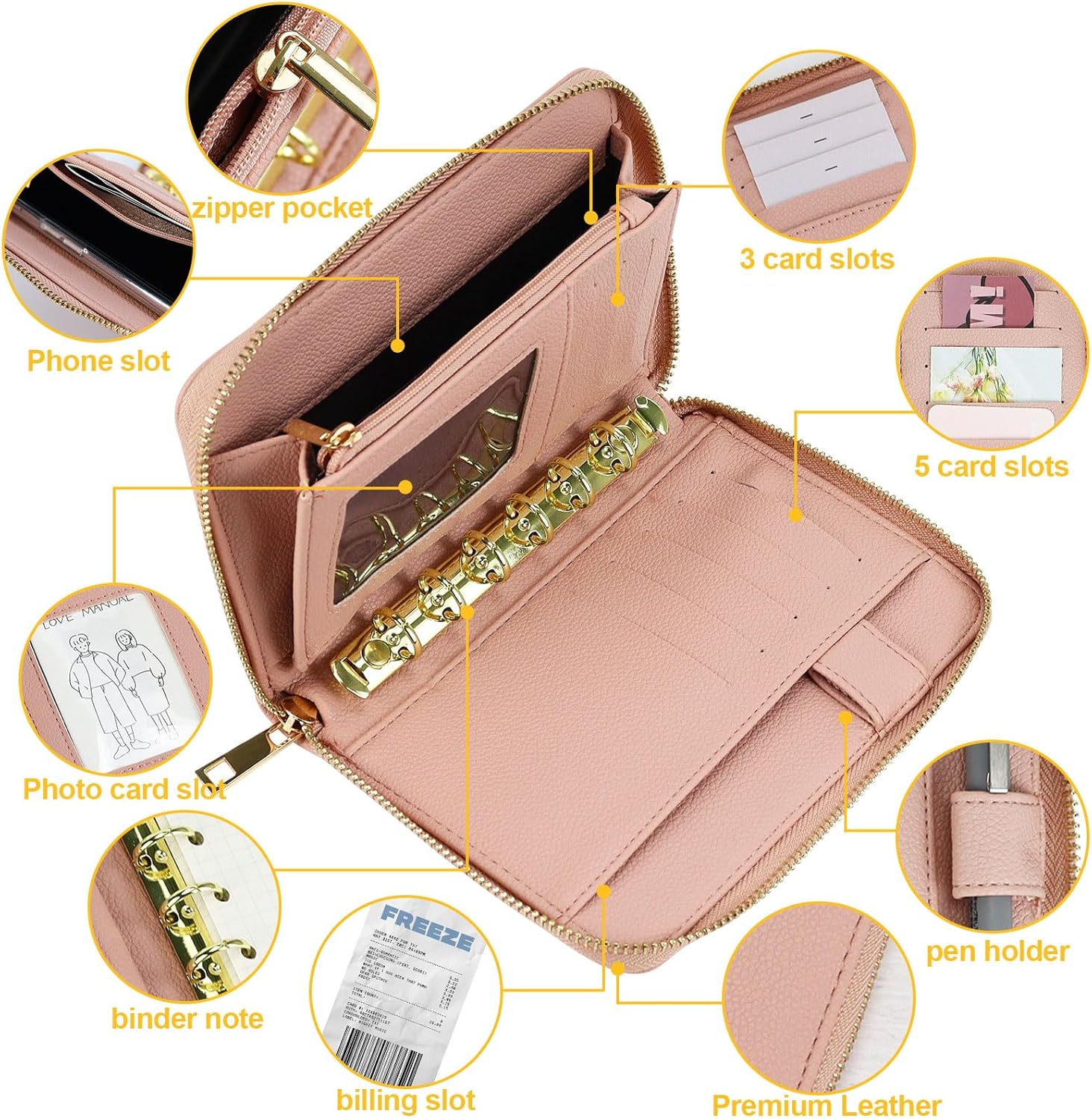 A7 Leather Budget Binder Cash  - Ring Binder Box のレビューと価格