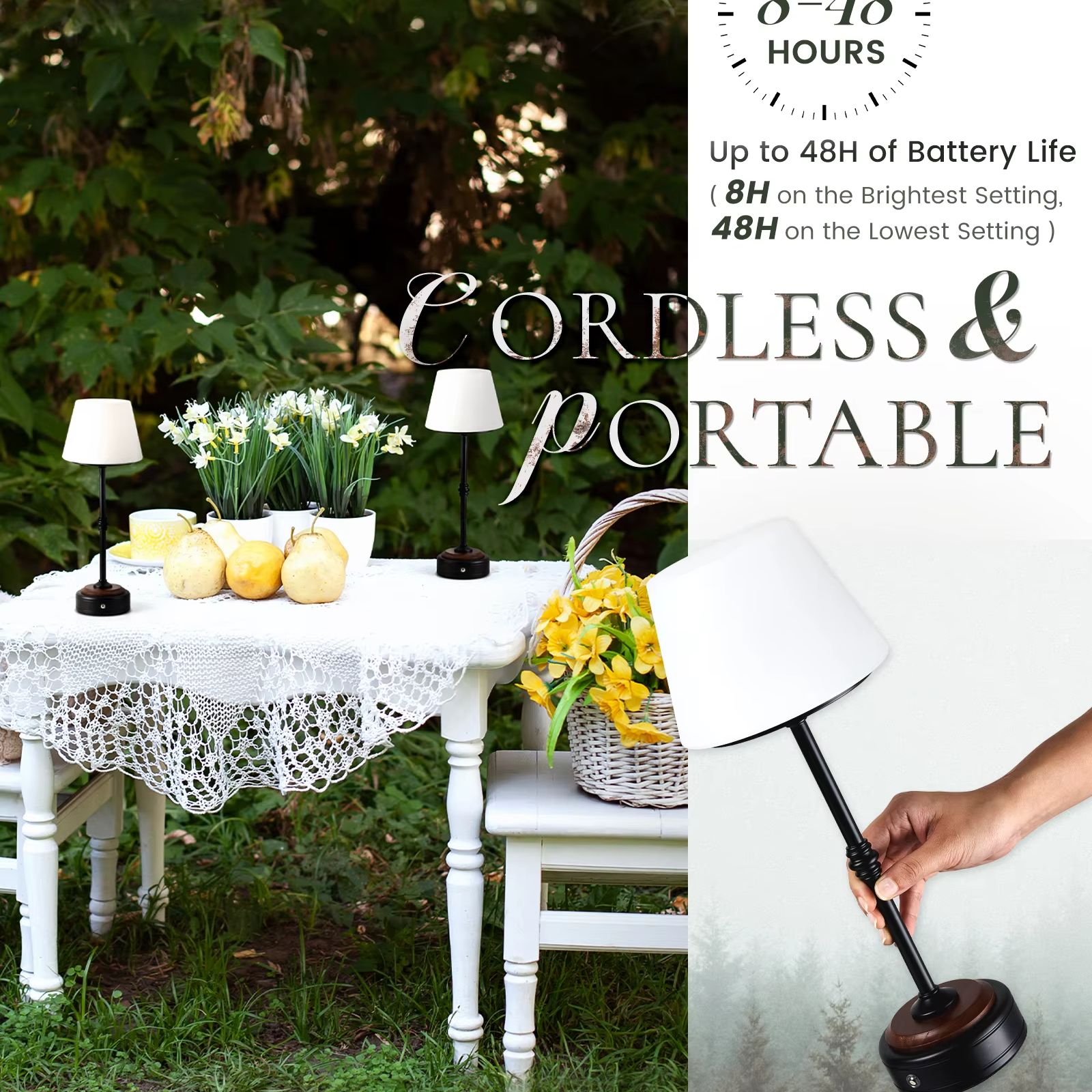 Cordless Table Lamps Set of  5 - Desk Room Setup のレビューと価格