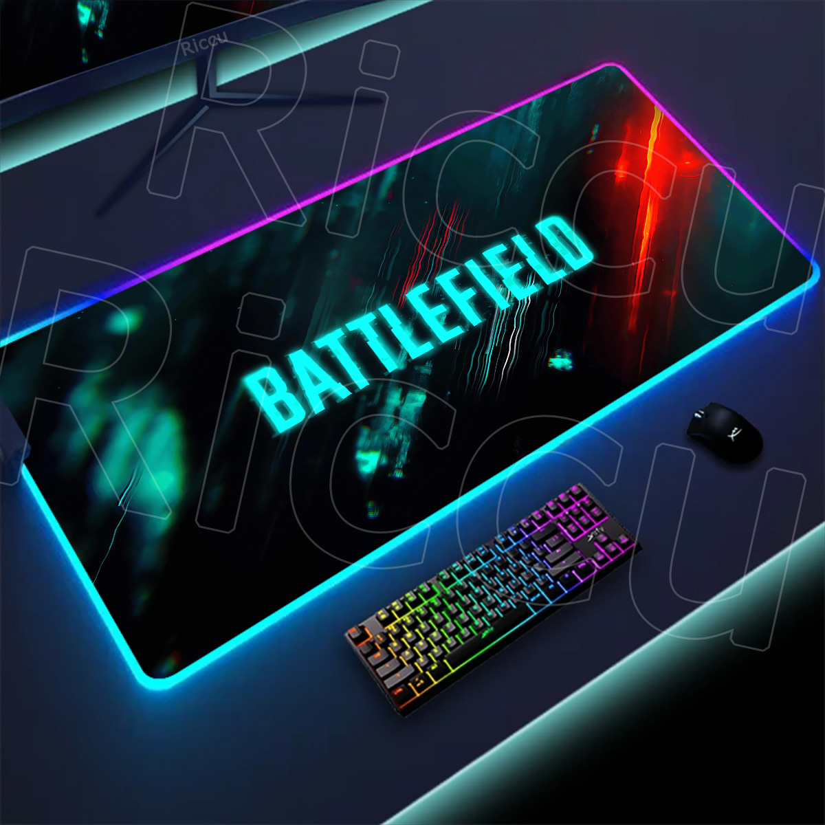 New Gamer Rgb Desk Mat Back Li - Desk Setup Accessories Aesthetic のレビューと価格