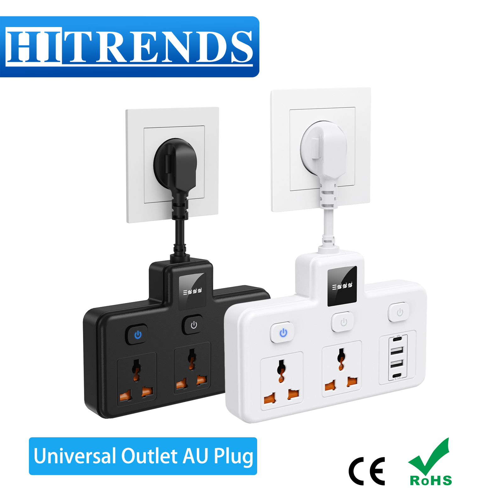 AU plug Universal Outlet Power - Power Strip Flat のレビューと価格