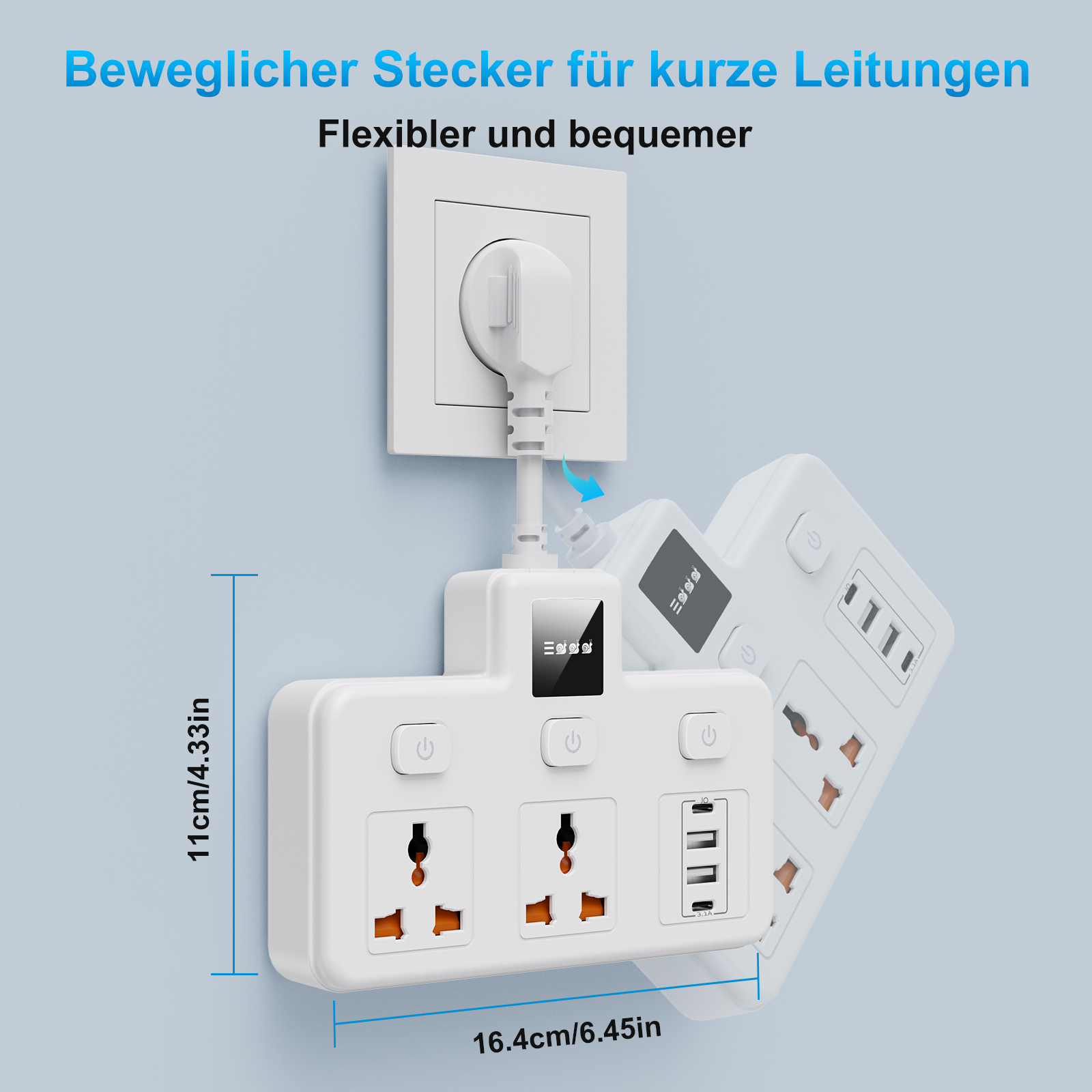 AU plug Universal Outlet Power - Power Strip Flat のレビューと価格