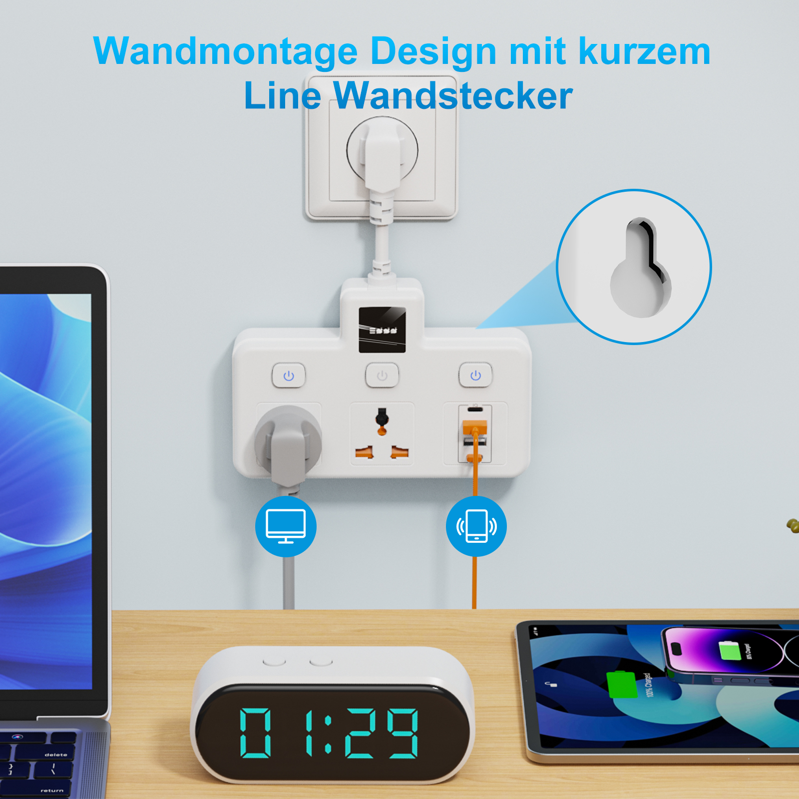 AU plug Universal Outlet Power - Power Strip Flat のレビューと価格