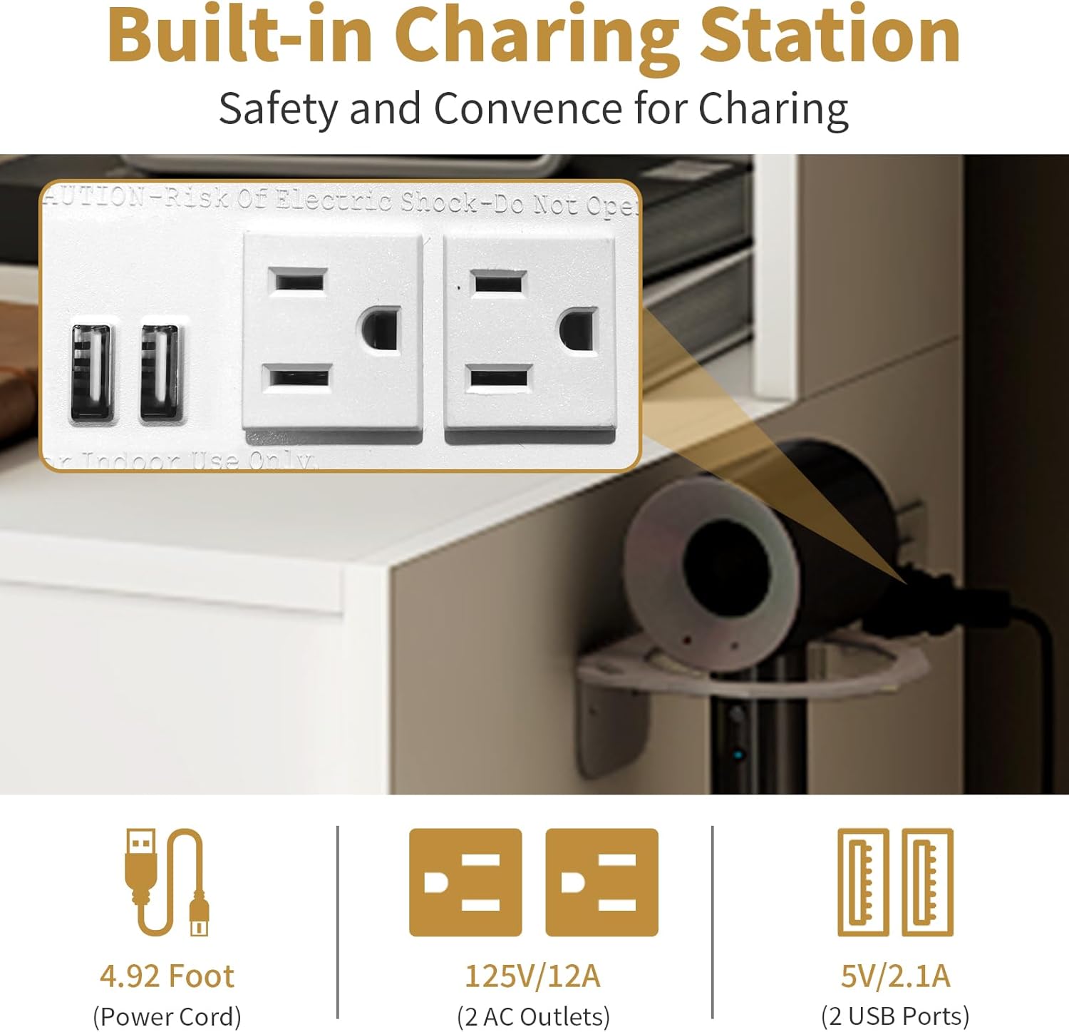 3 in 1 Vanity Desk with Fold-u - Desk Setup Charging Station のレビューと価格