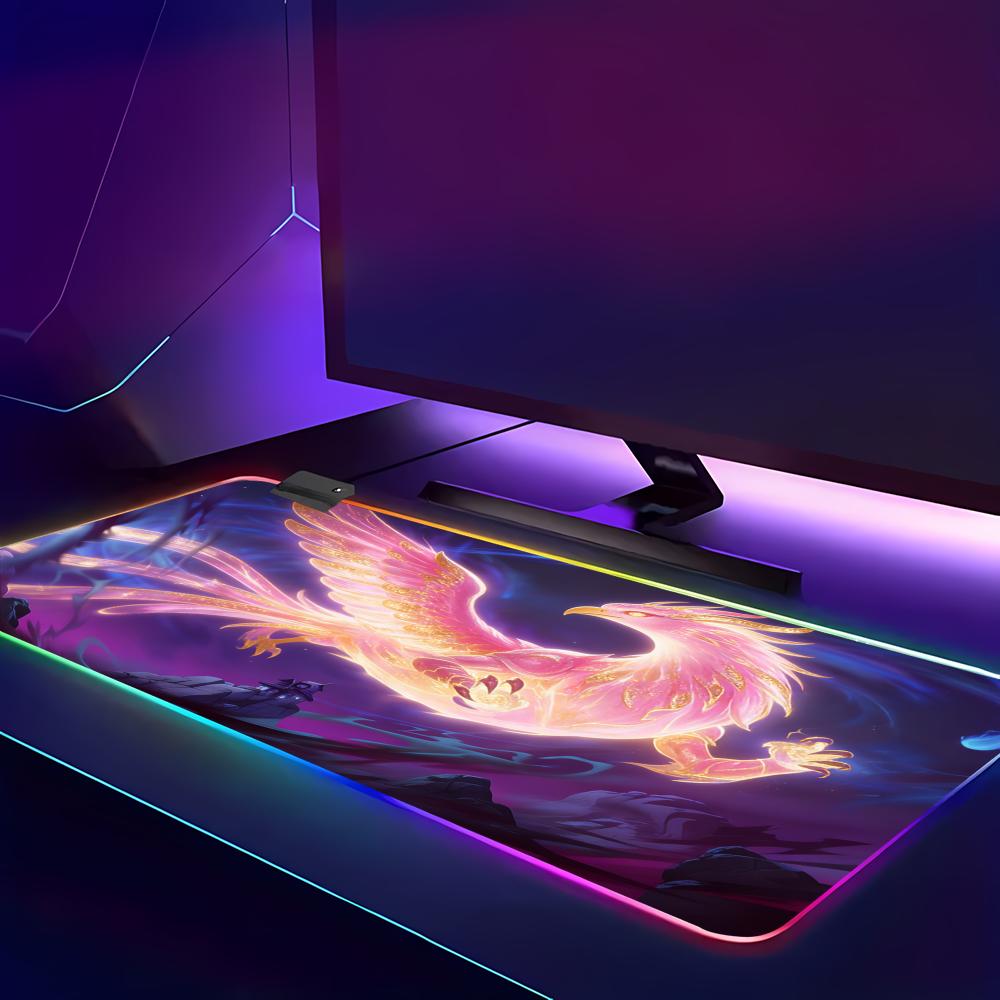 RGB LED Blue Dragon Mouse Pad  - Desk Setup Rug のレビューと価格