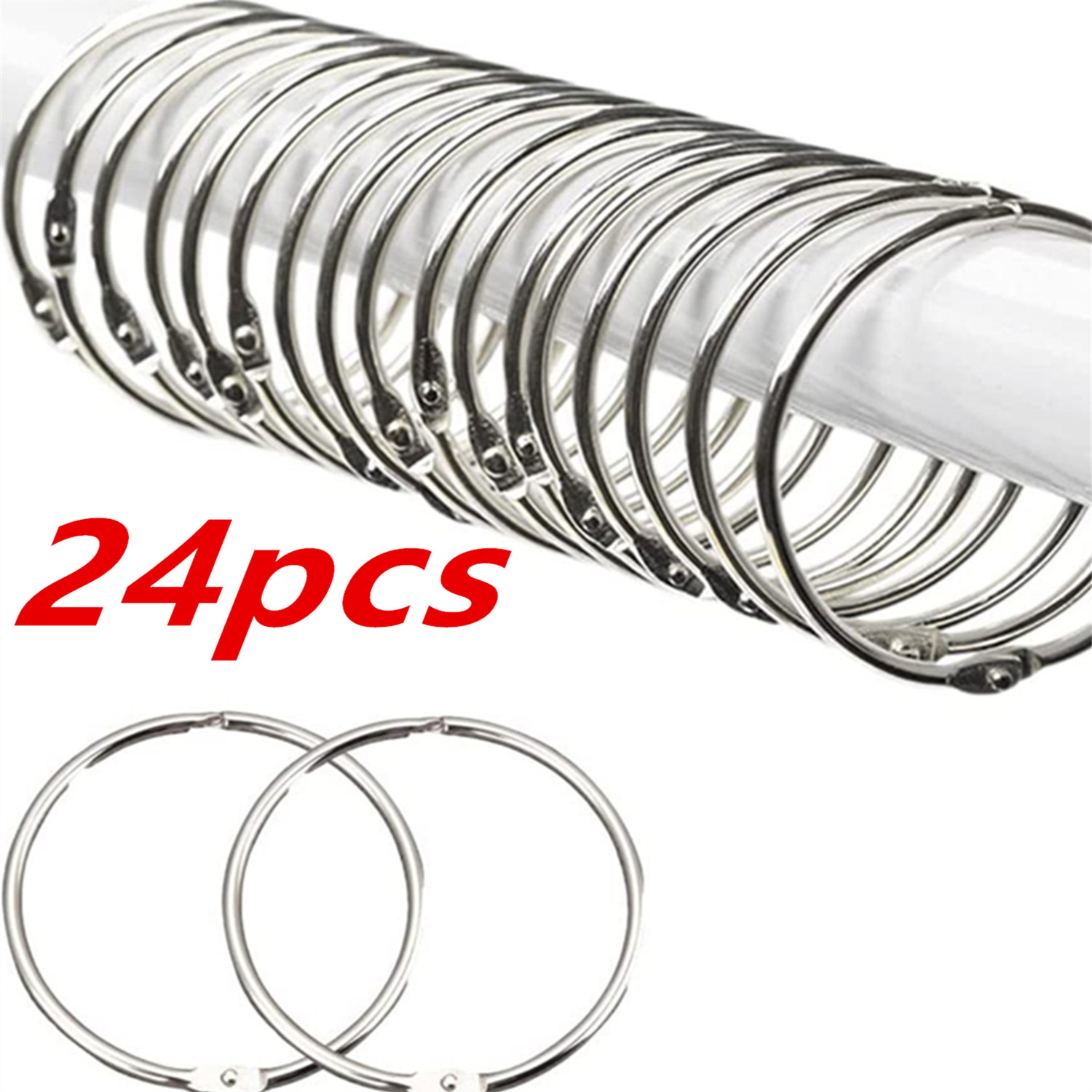 24 Pack Shower Curtain Rings,R - Ring Binder Box のレビューと価格