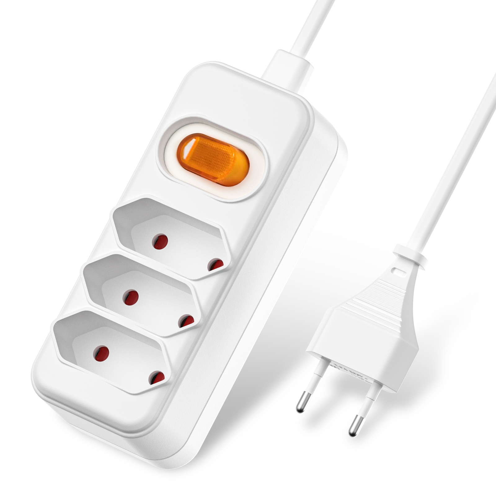 European EU 2 Prong Power Sock - Power Strip Flat のレビューと価格