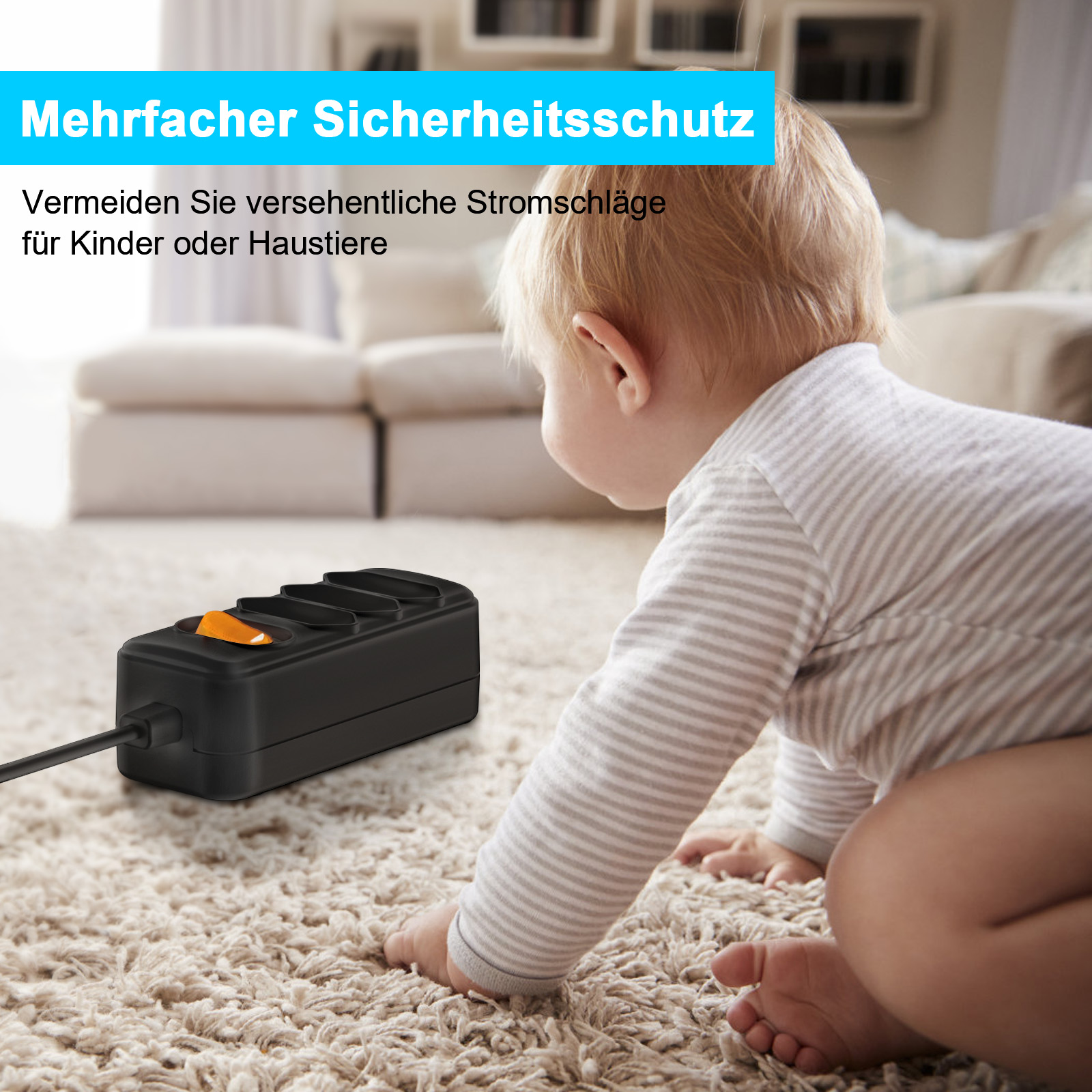 European EU 2 Prong Power Sock - Power Strip Flat のレビューと価格